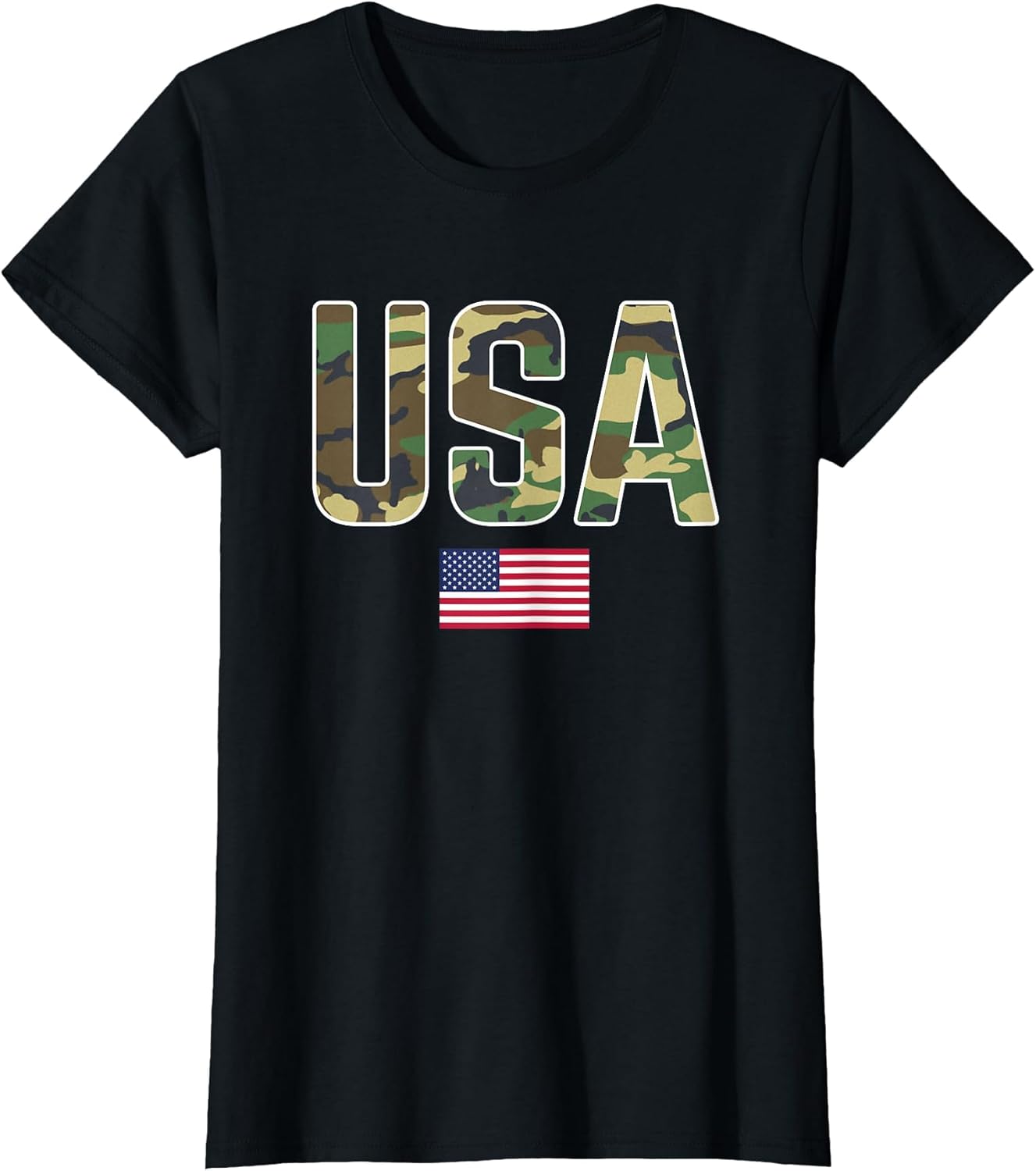 USA Camo Letters with American Flag Patriotic