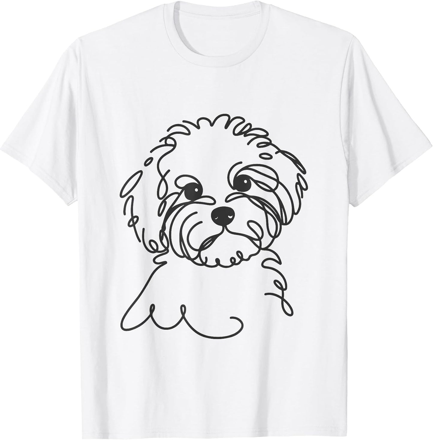 Line Art Dad Mom Dog - Maltipoo