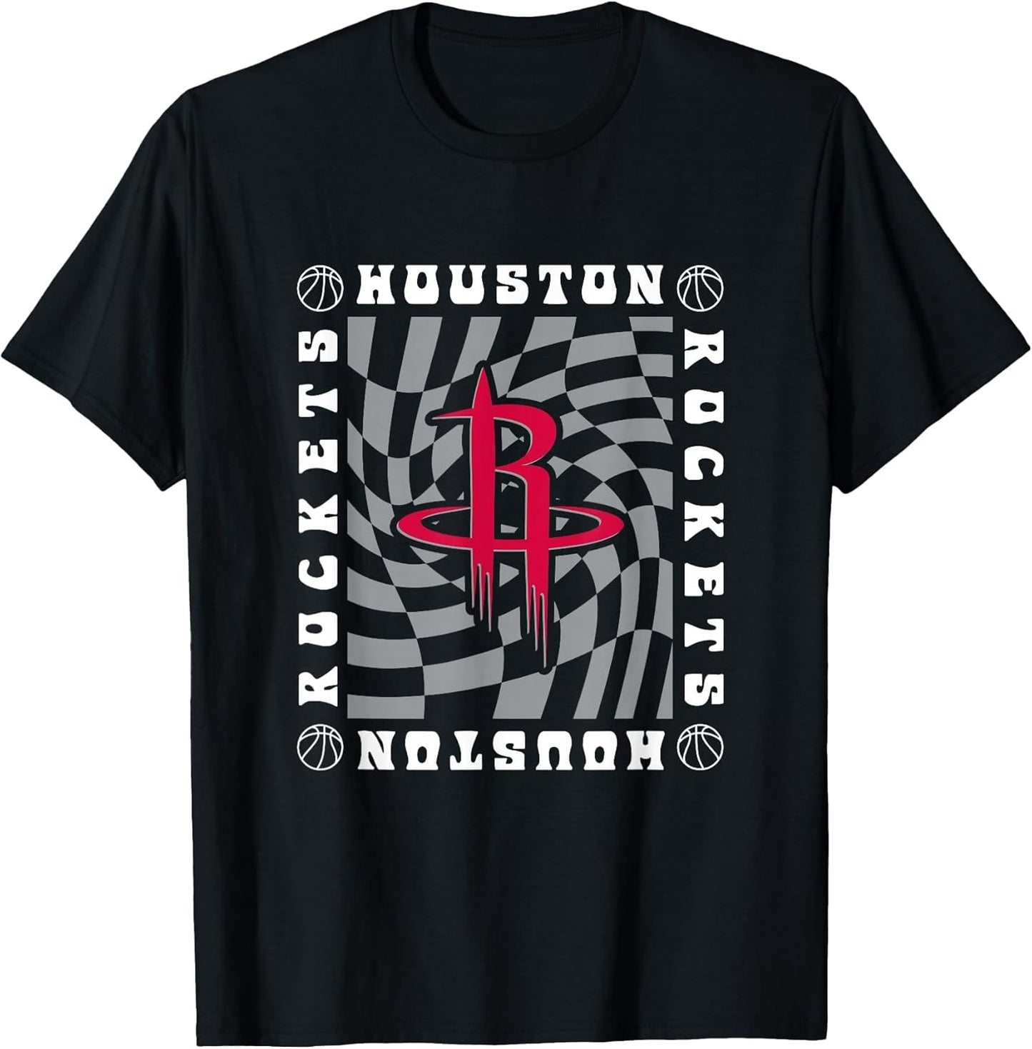 NBA Houston Rockets Retro Checkerboard Wave