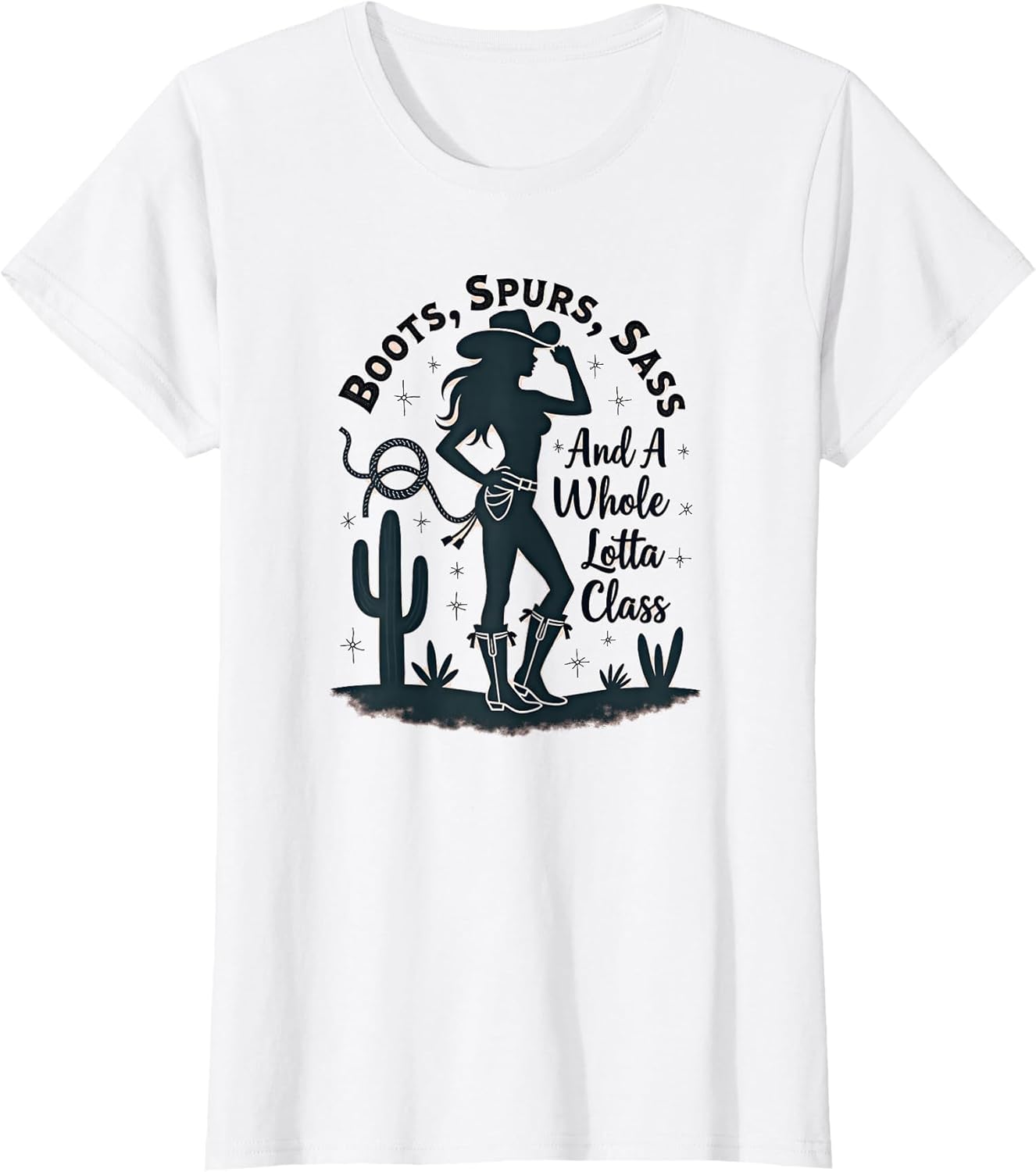 Cowgirl Boots Spurs Sass Class Western Graphic