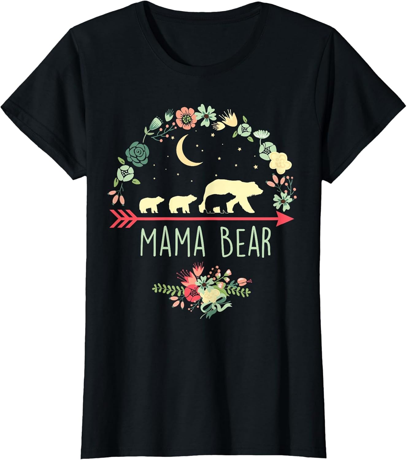Mama Bear with 3 Cubs Shirt Floral Mother's Day