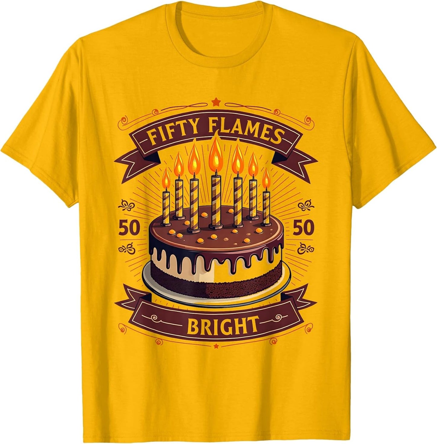 Fifty Flames Burning Bright 50th Birthday