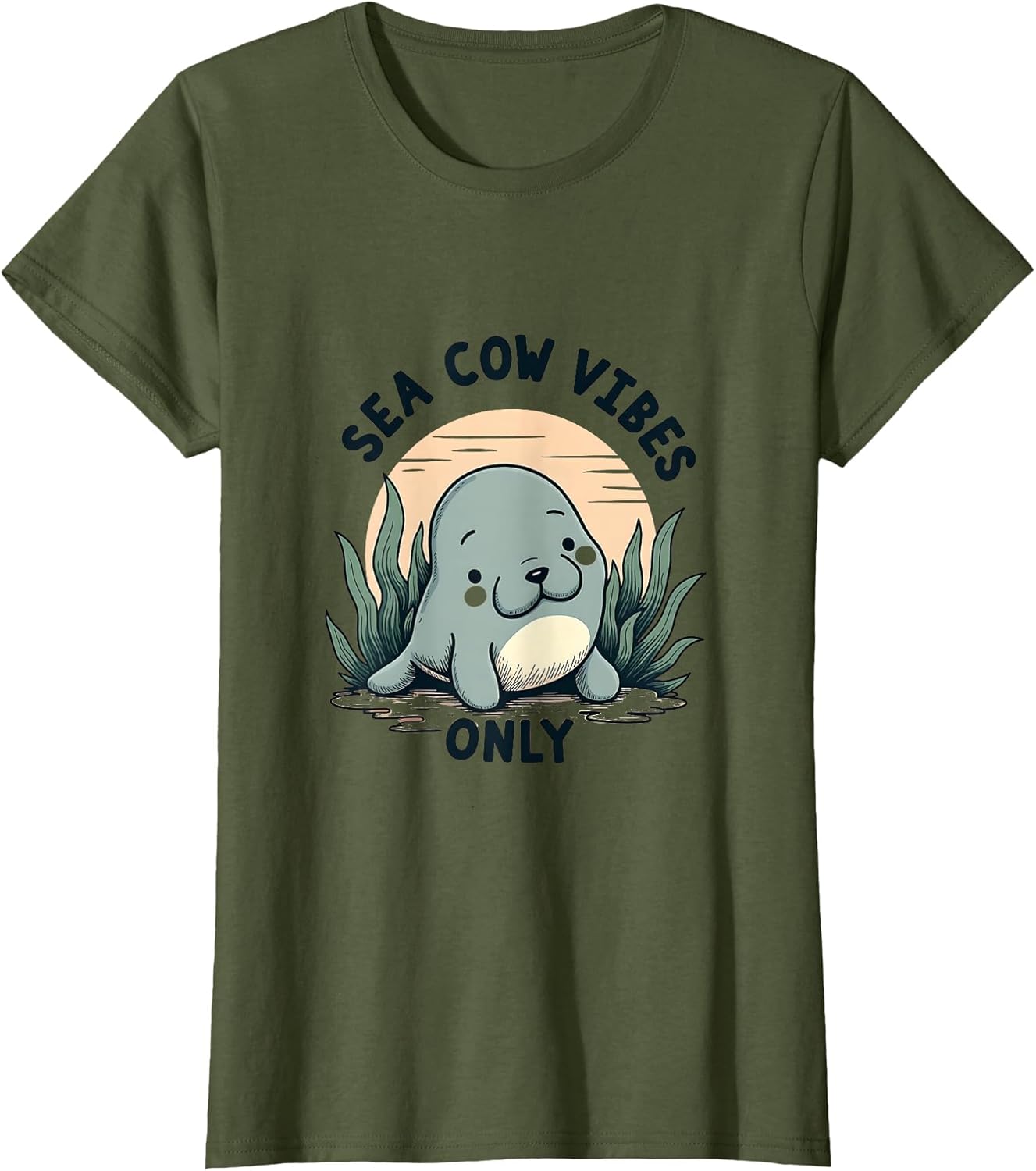 Sea Cow Vibes Only Manatee Design