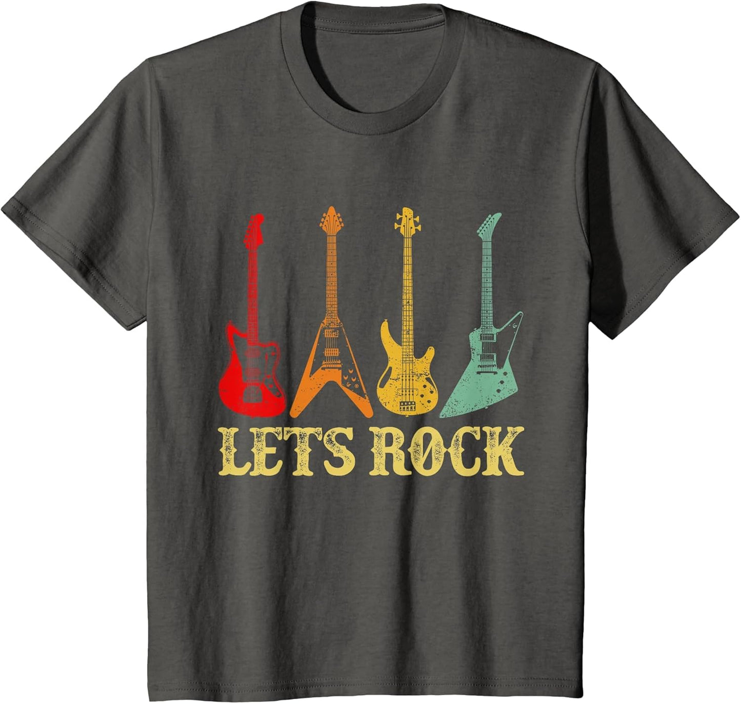 Vintage Retro Lets Rock Rock n Roll Guitar