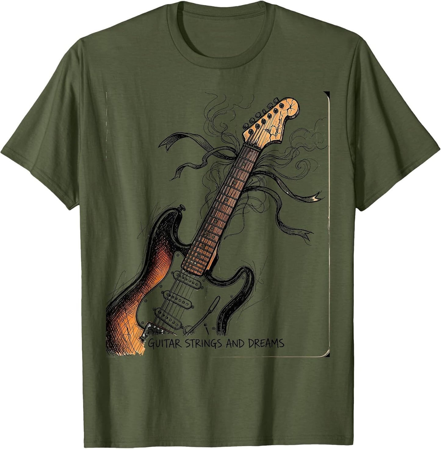 Guitar Strings and Dreams Rock and Roll Design