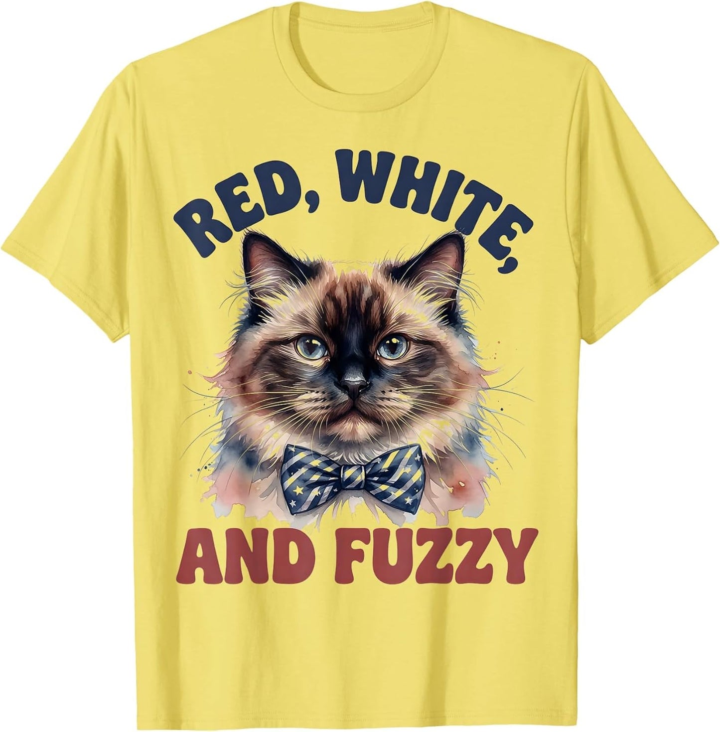Red White and Fuzzy Patriotic Cat Design
