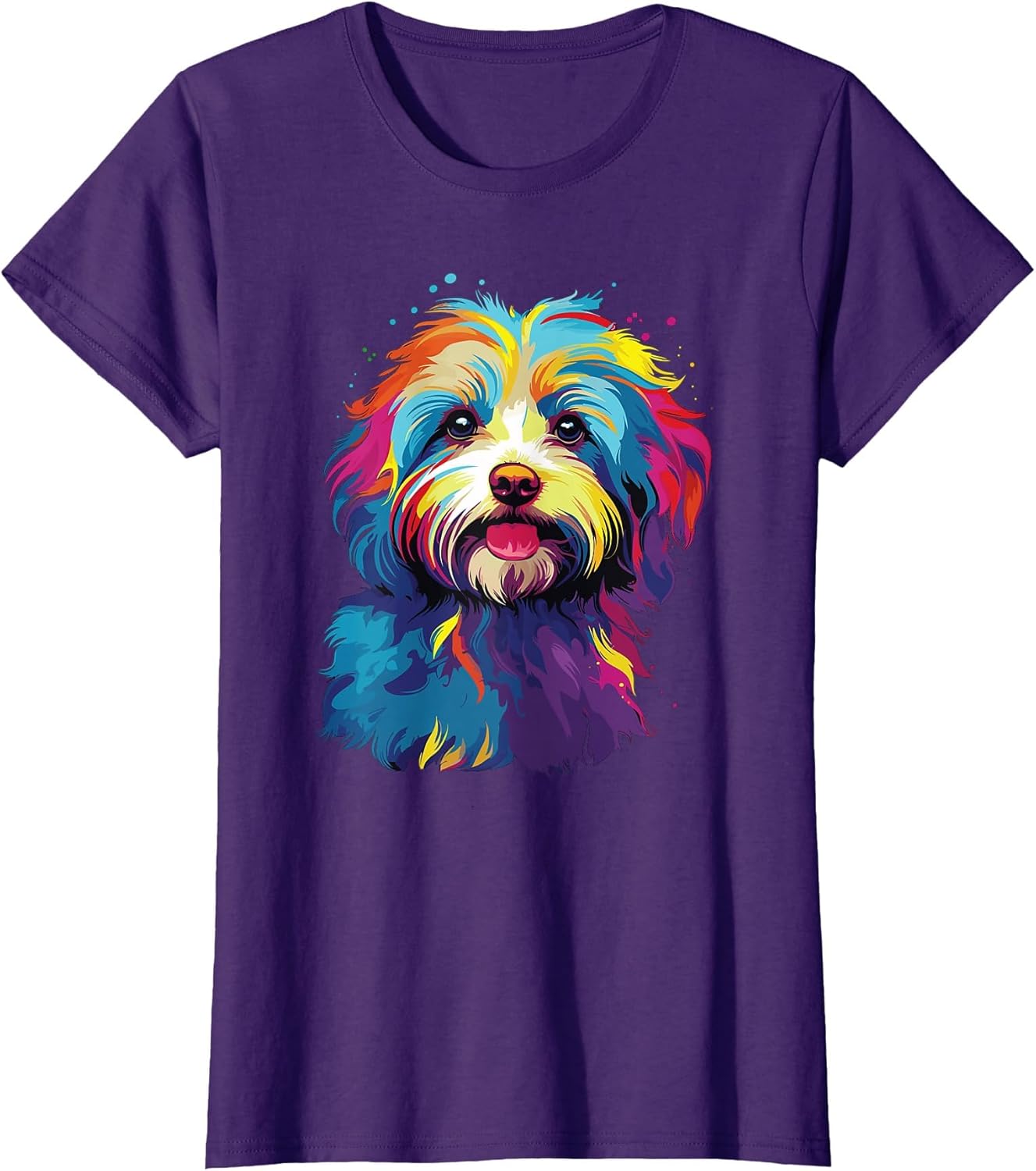 Watercolor Colorful Havanese Dog