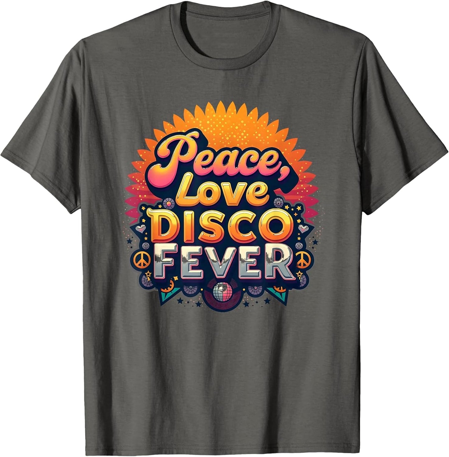Peace Love Disco Fever Retro 70s Design
