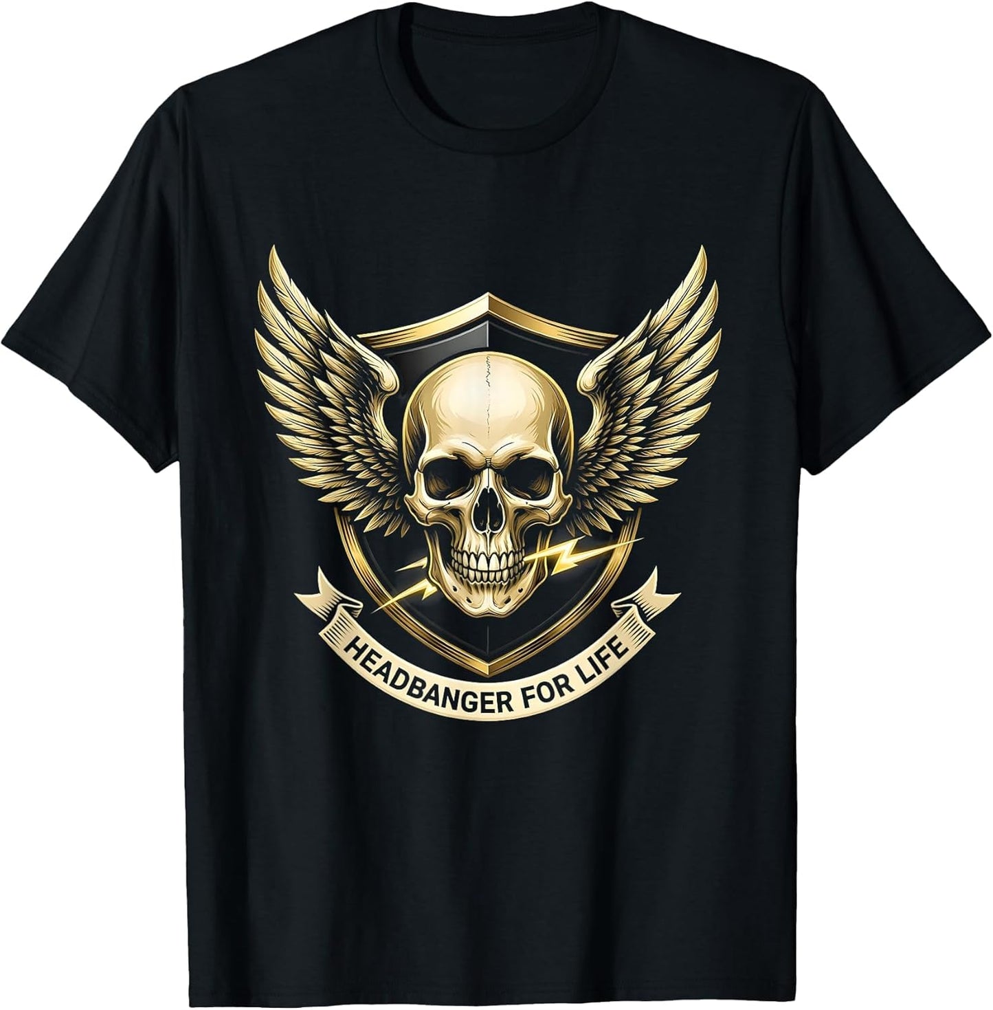 Headbanger For Life Classic Rock Graphic Design