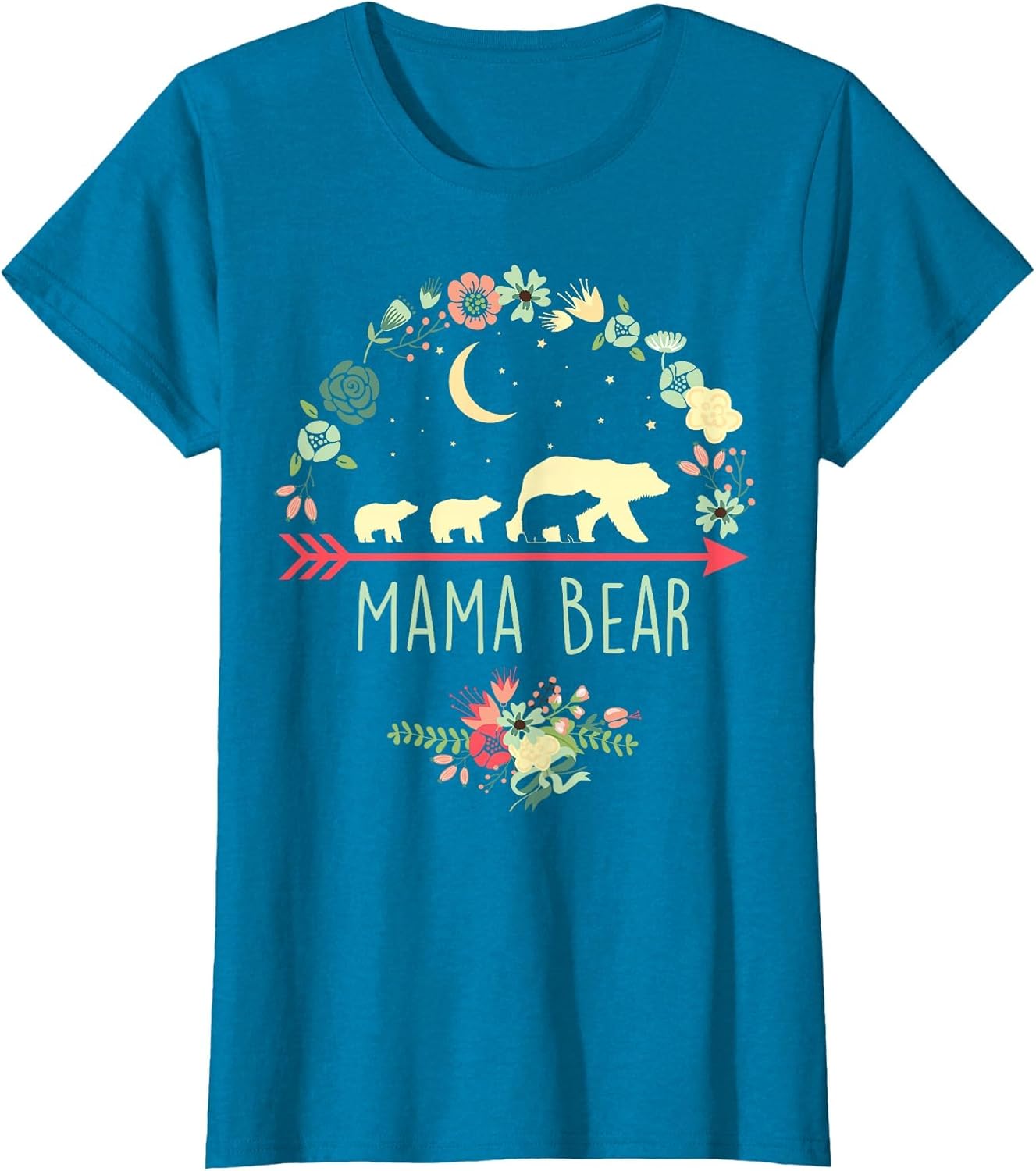Mama Bear with 3 Cubs Shirt Floral Mother's Day