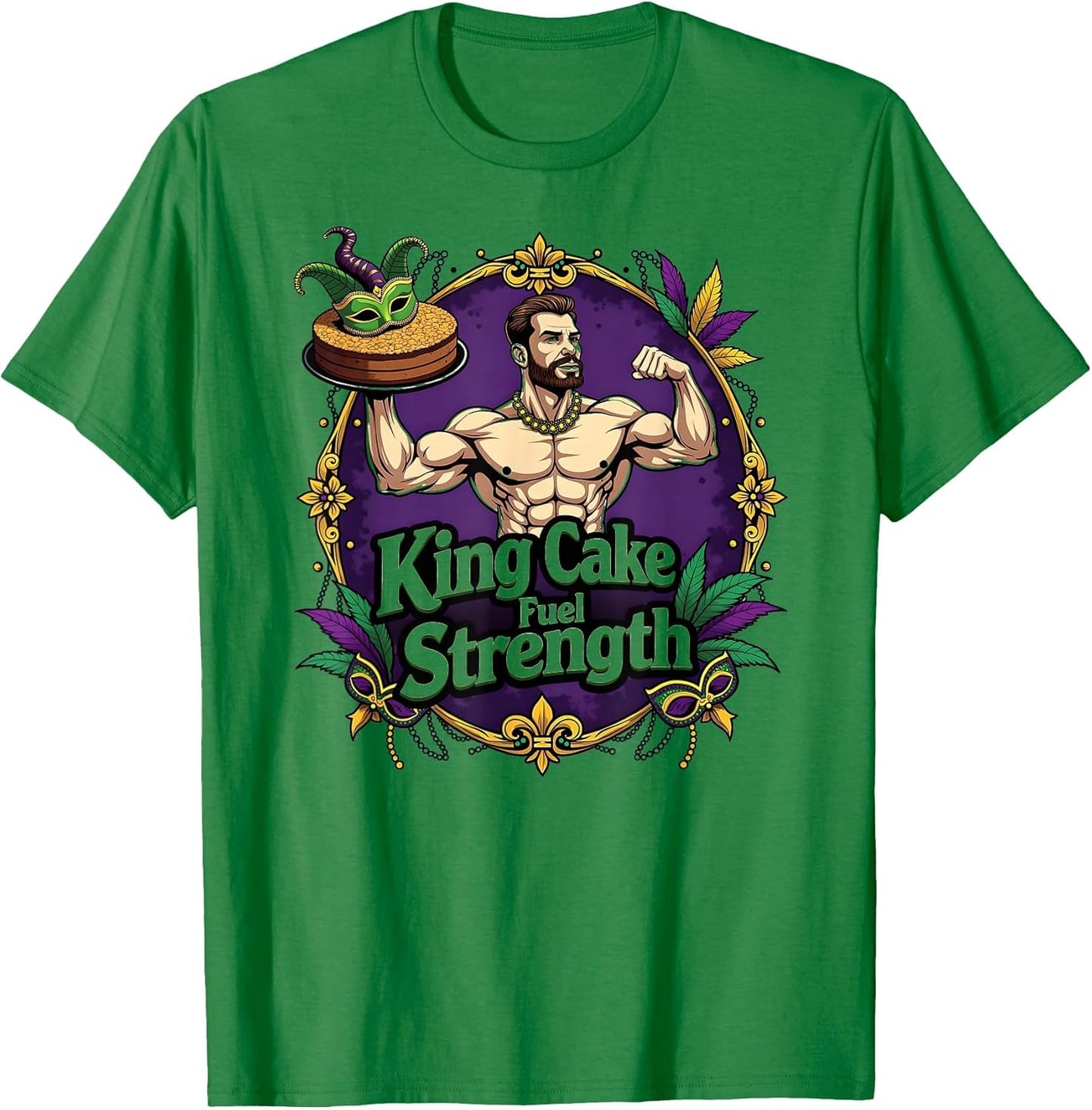 King Cake Fuel Strength Mardi Gras Design