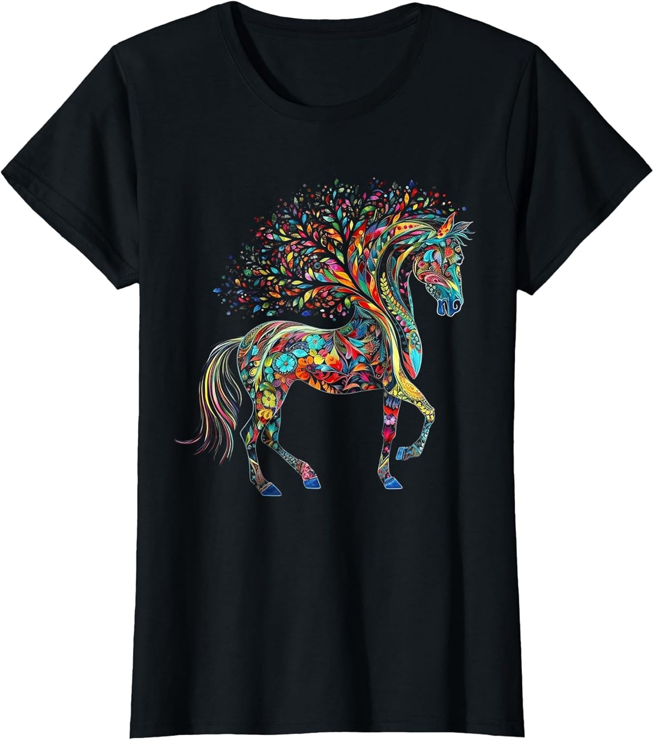 Horse Artwork Tree Colourful Animal Horse