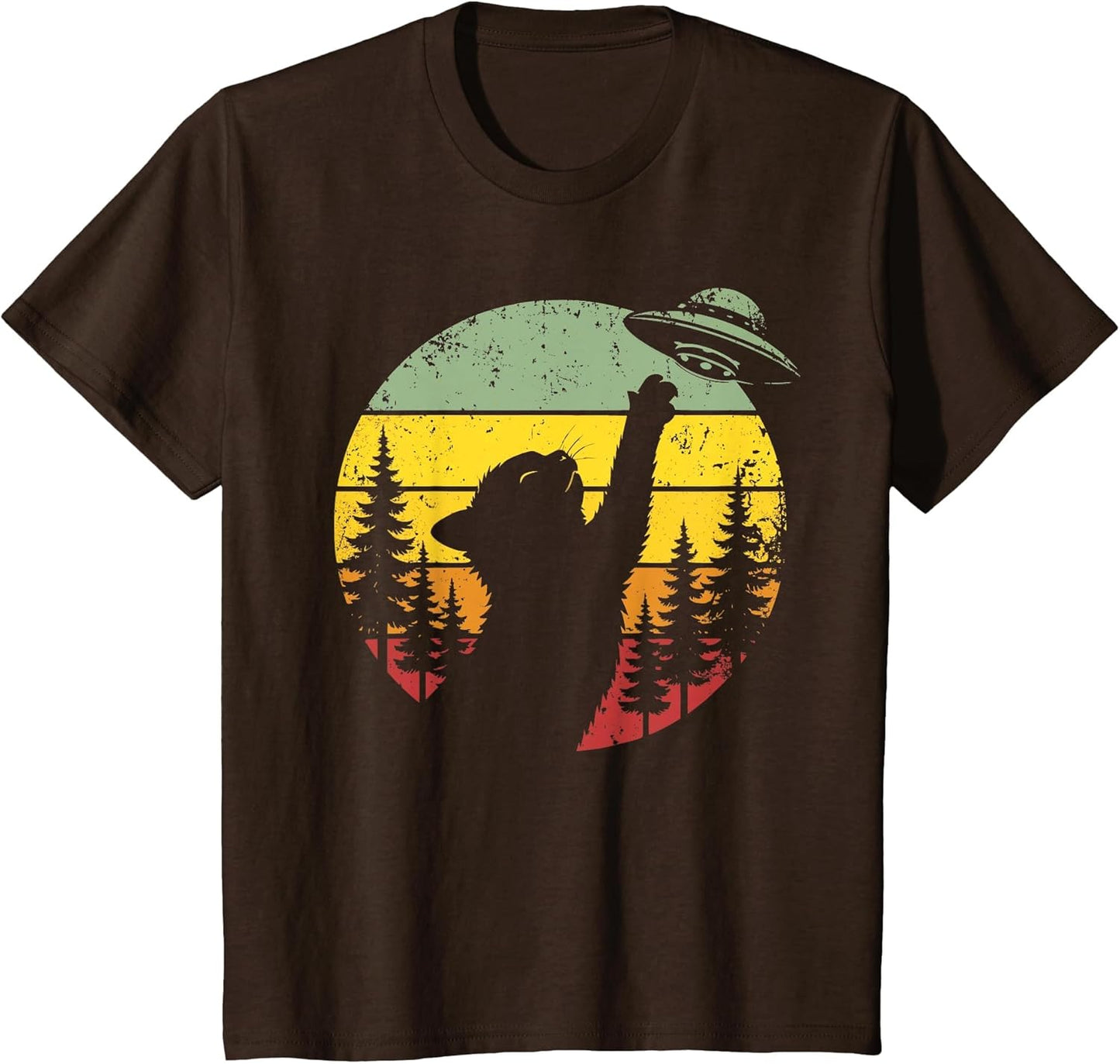 Cat UFO Shirt Alien Spaceship Funny