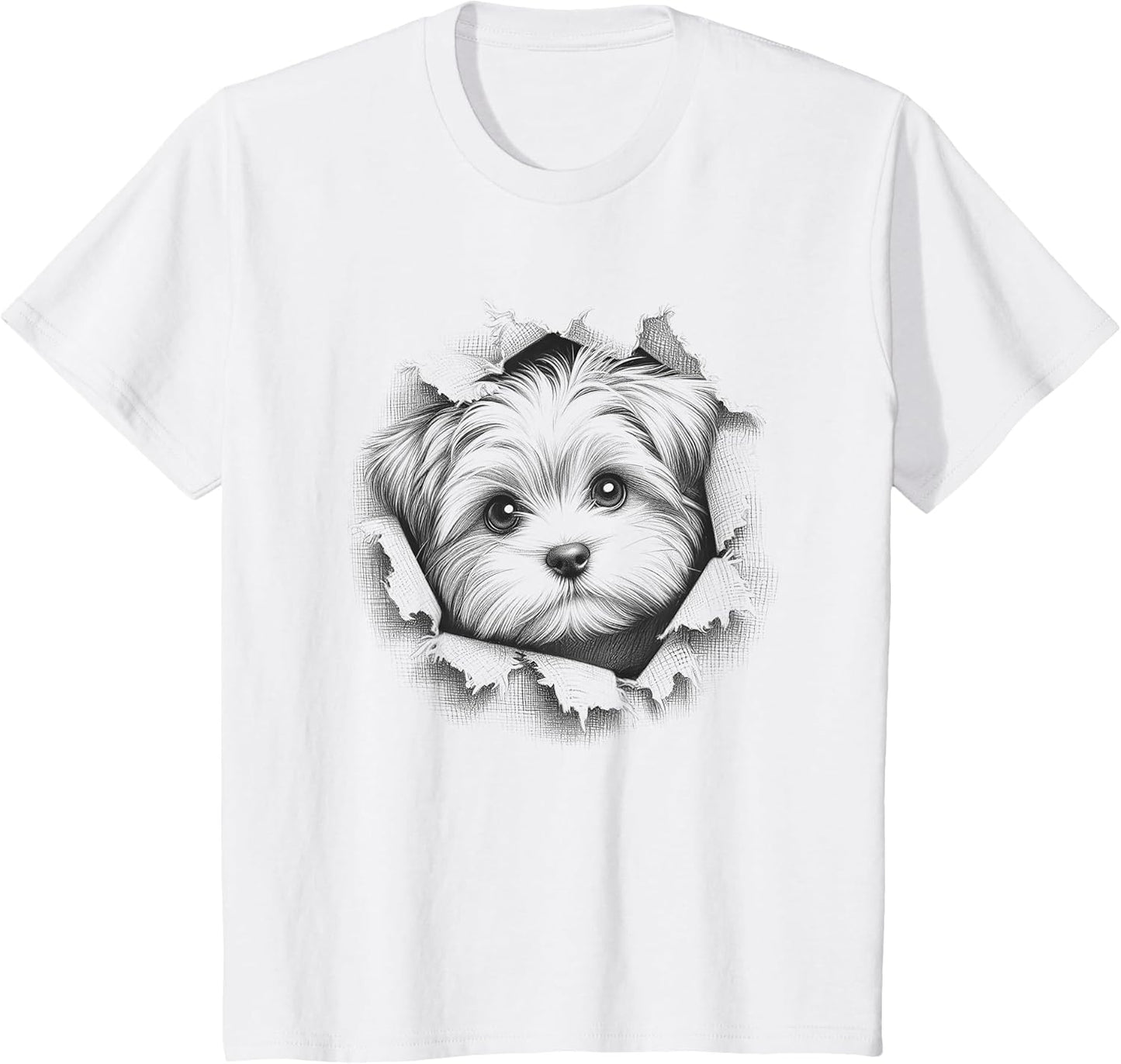 Cute Morkie Dog Peeking Design