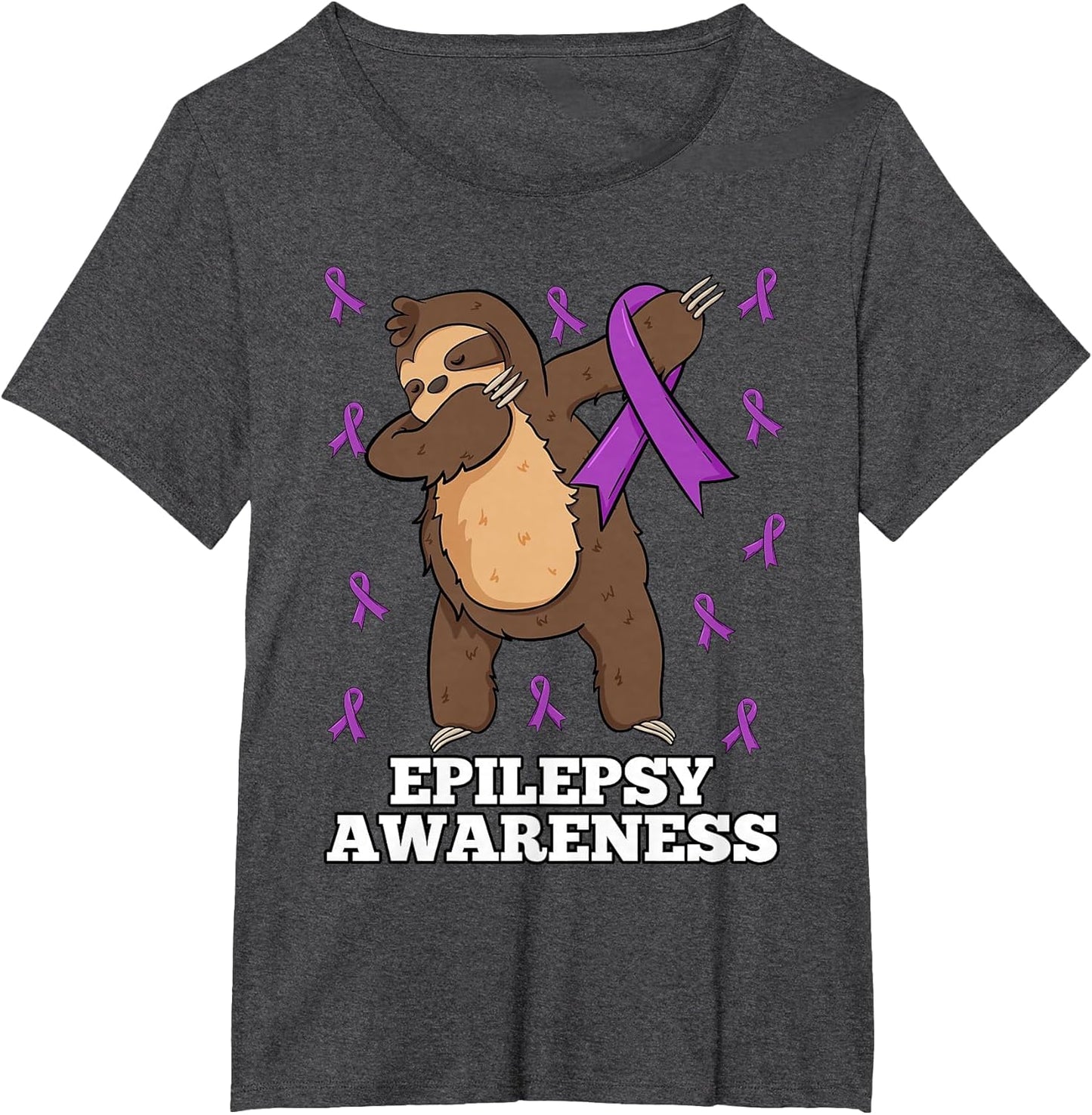 Dabbing Sloth Epilepsy Awareness Ribbon Dancing