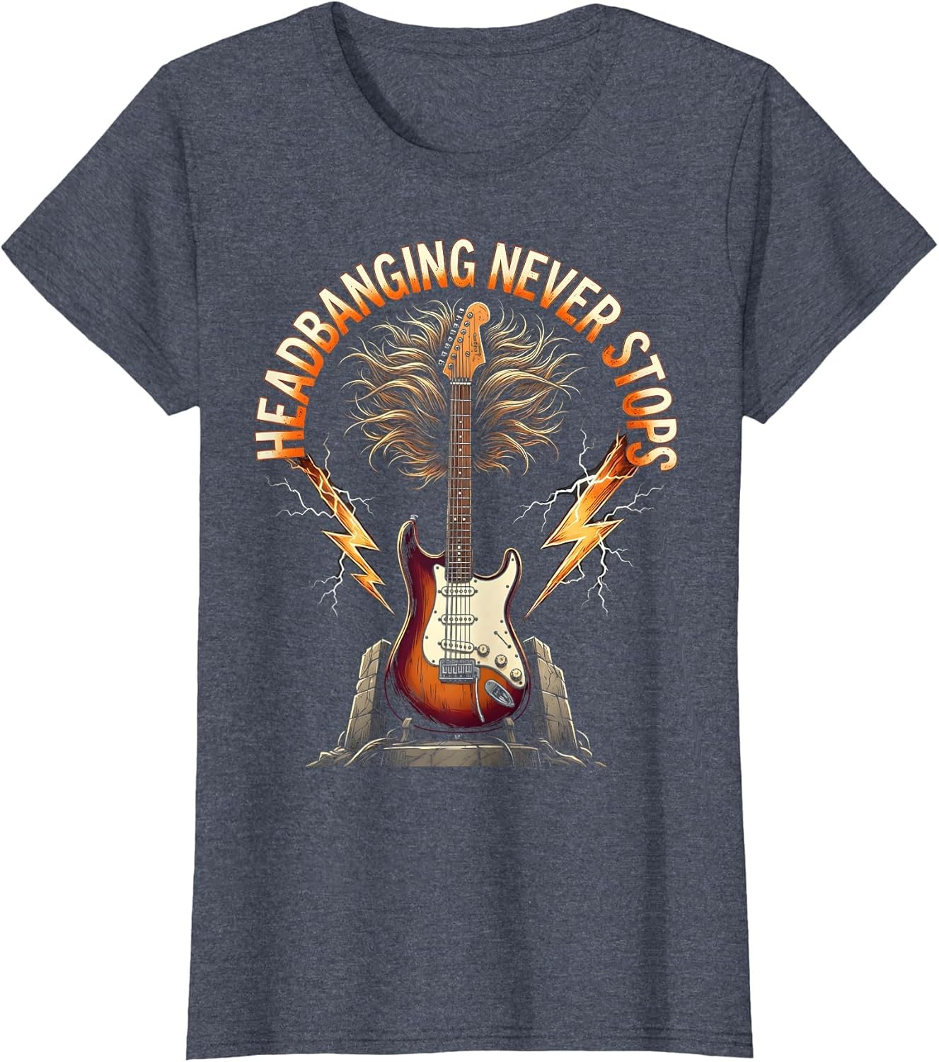 Headbanging Never Stops 90s Rock Band Design