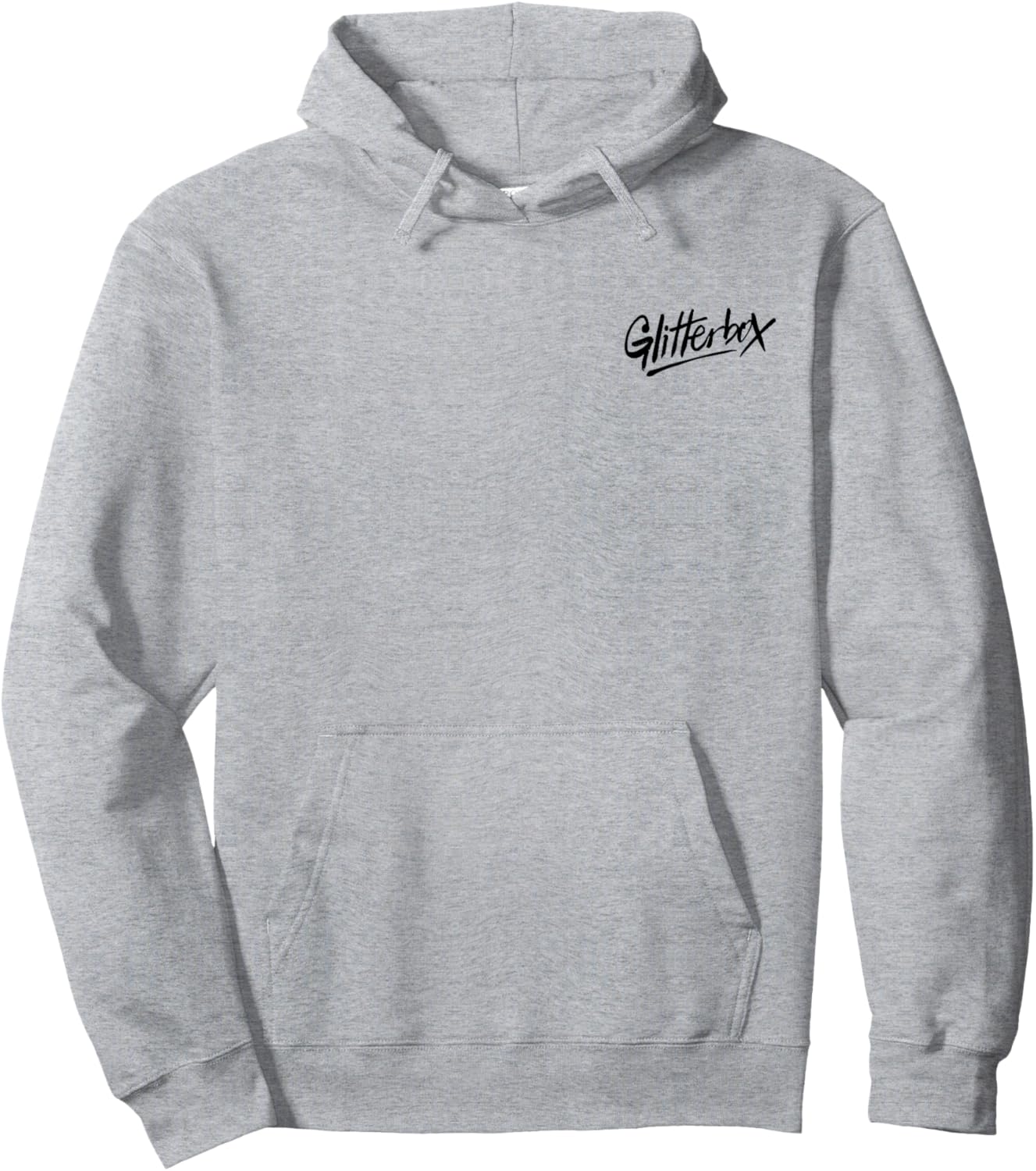Glitterbox Black Logo Pocket Print Hoodie - Hoodie | Ash