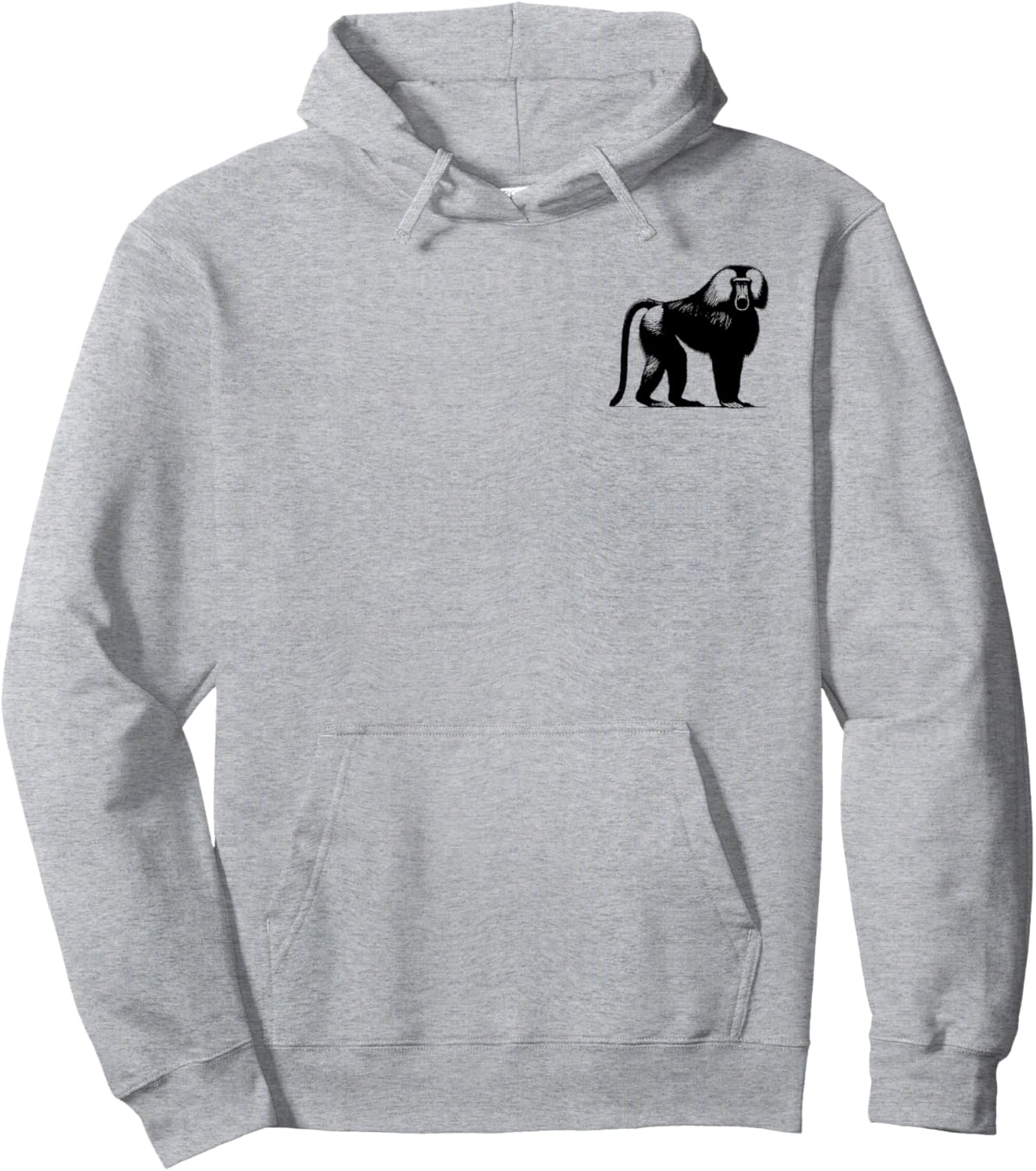 Baboon Dad Mom Lover - Monochromatic Baboon Hoodie - Hoodie | Ash