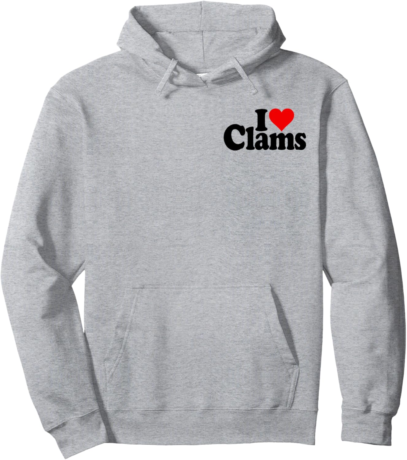 I Love Heart Clams Clamming Shellfish Hoodie - Hoodie | Ash