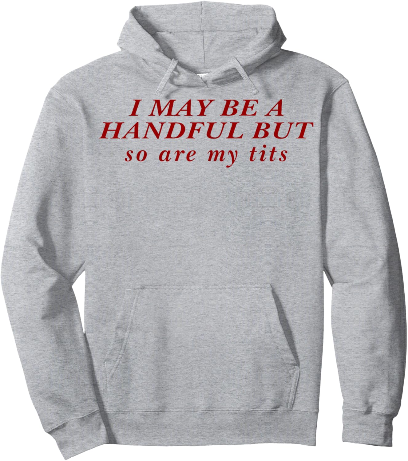 I May Be A Handful But So Are My Tits Hoodie - Hoodie | Ash