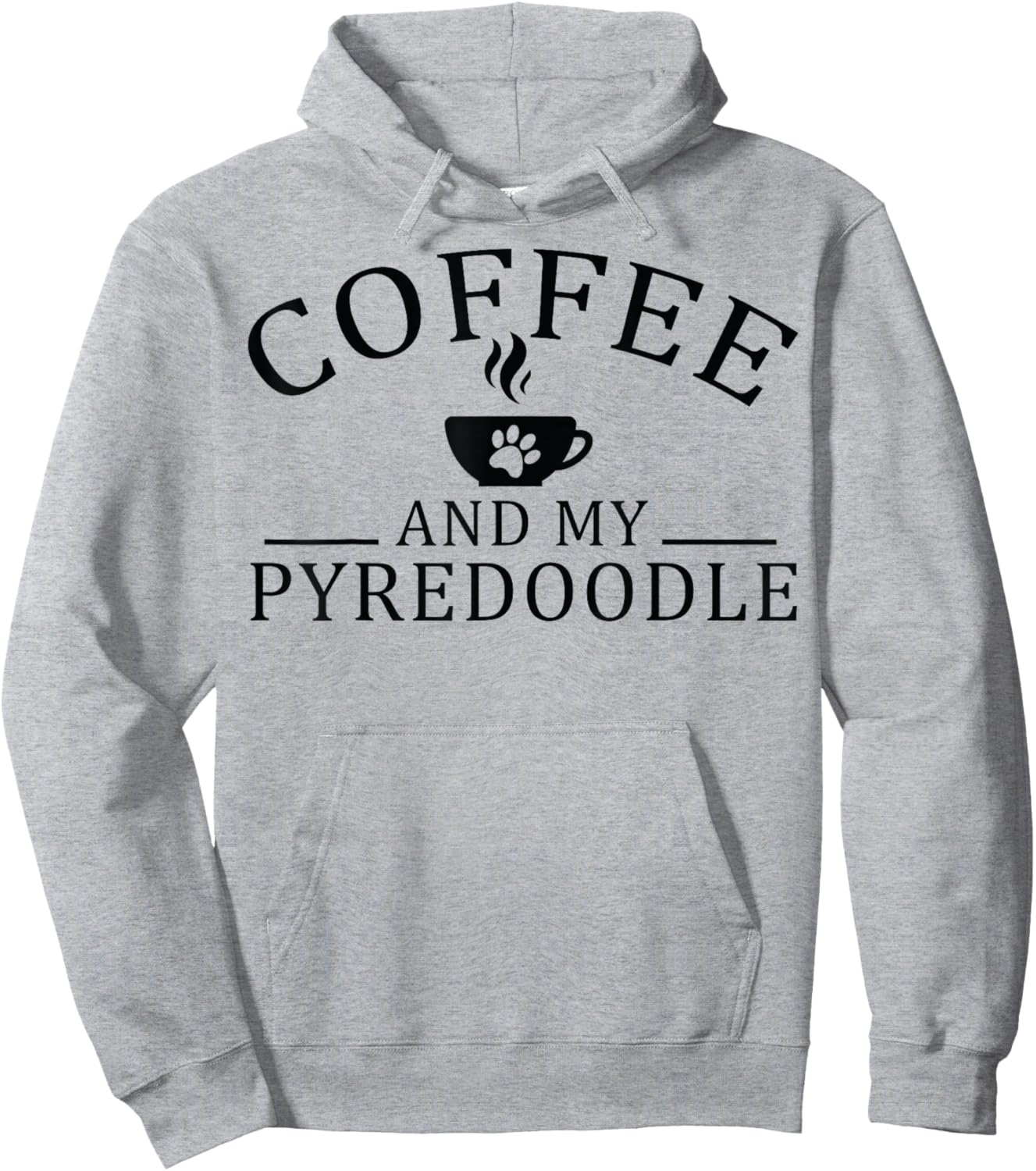 Pyredoodle Dog And Coffee Hoodie - Hoodie | Ash