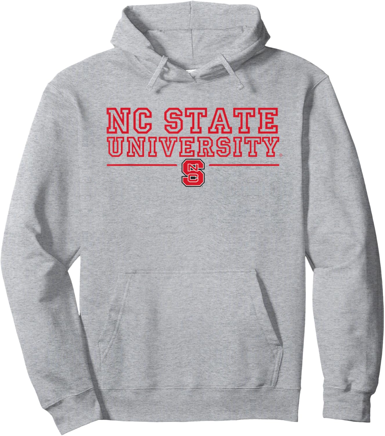 NC State Wolfpack Stacked Over Line Hoodie - Hoodie | Ash