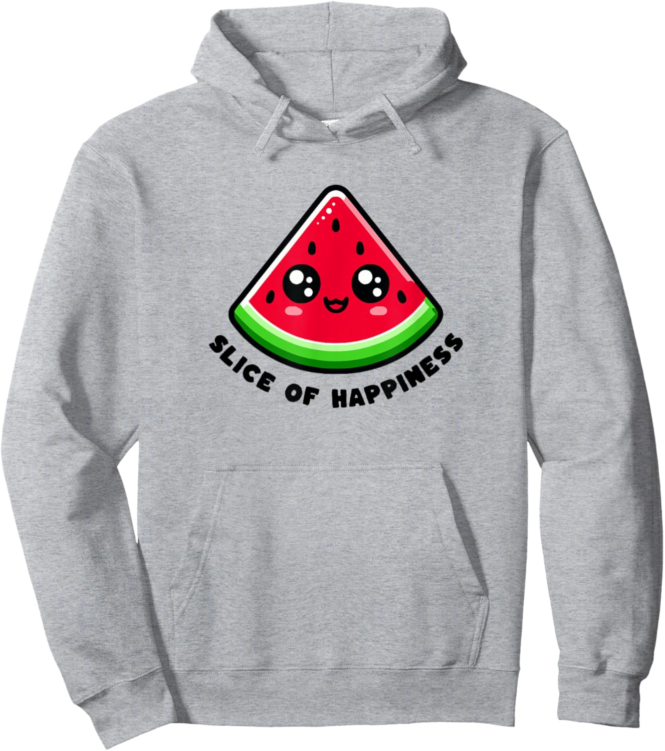 Slice Of Happiness Kawaii Watermelon Summer Hoodie - Hoodie | Ash