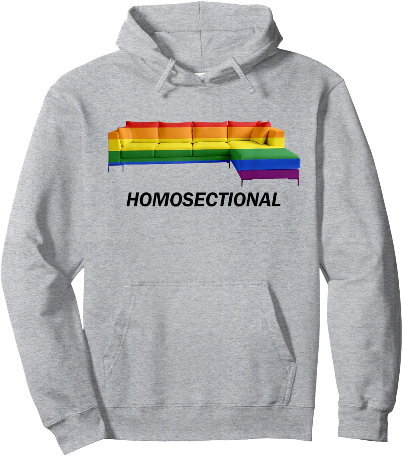 Rainbow Couch Homosectional LGBTQ+ Saying Hoodie - Hoodie | Ash