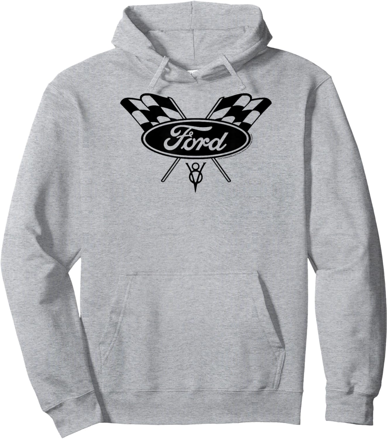 Ford Checker Ford Logo Hoodie - Hoodie | Ash
