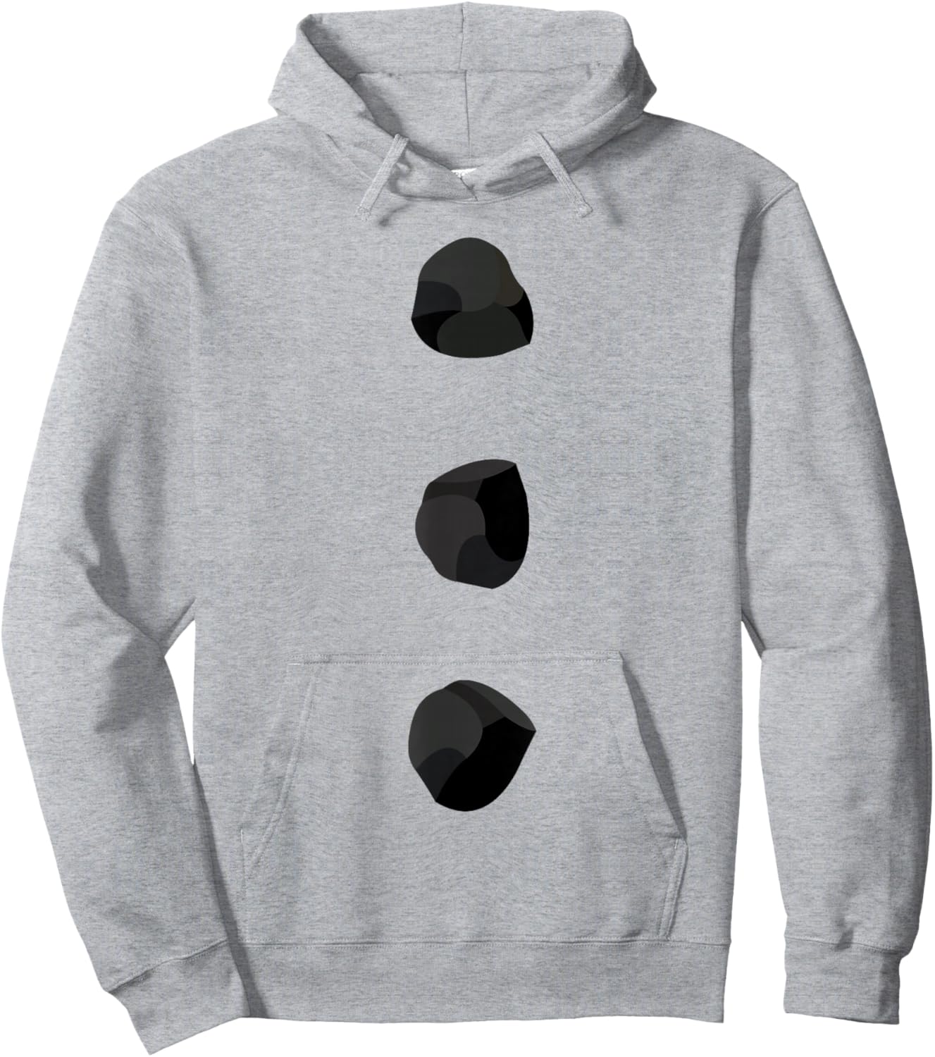Snowman Costume Three Black Buttons on White Hoodie - Hoodie | Ash