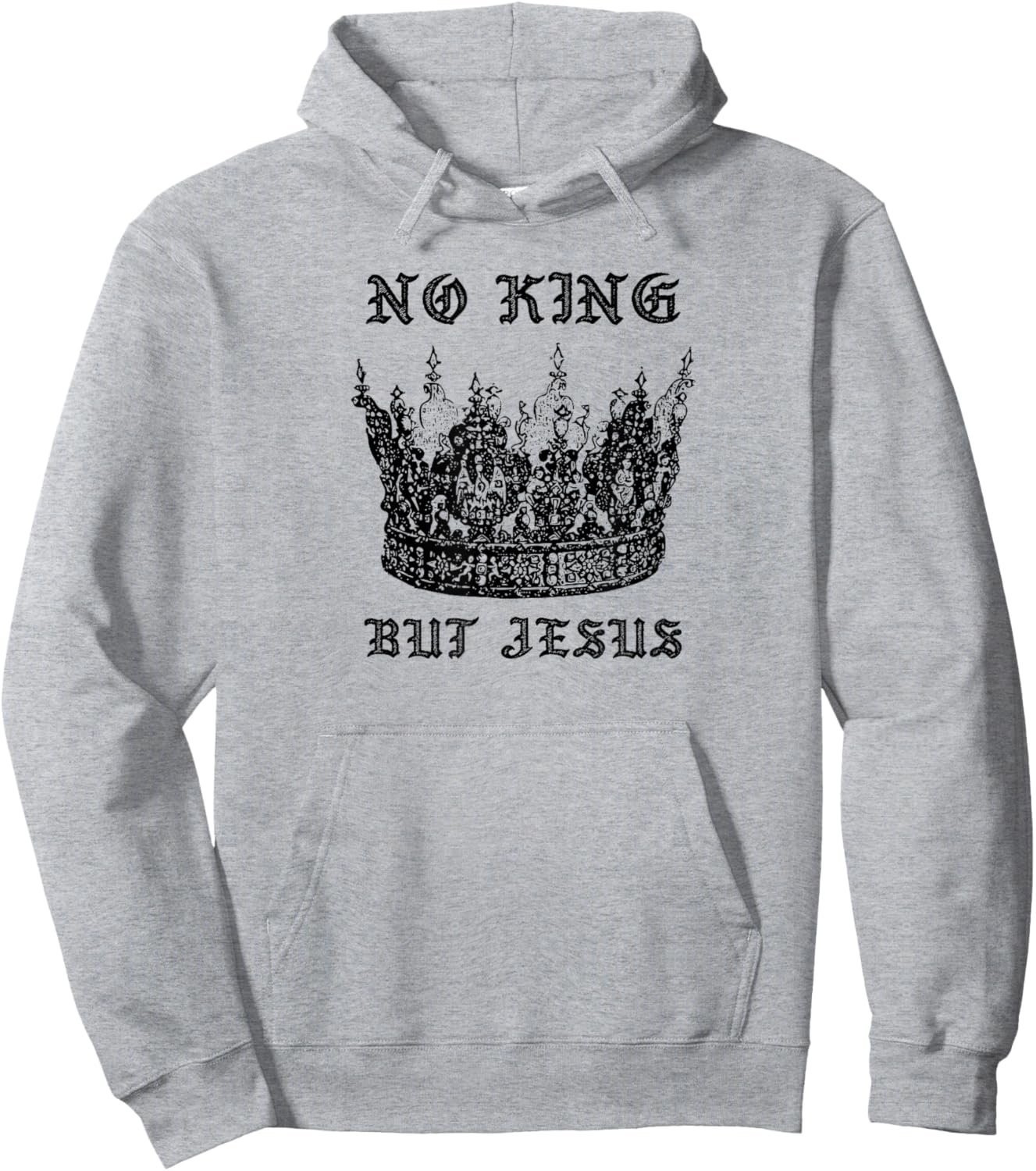 No King But Jesus Christmas Worship Hoodie - Hoodie | Ash