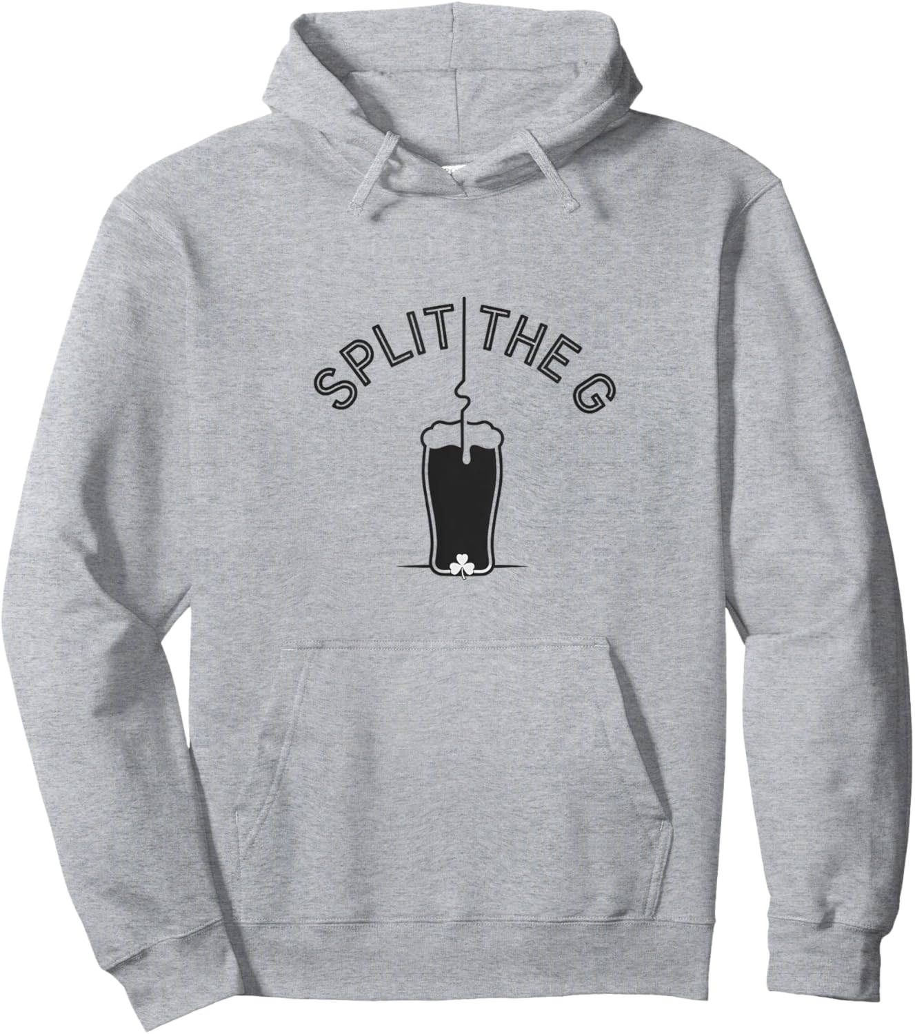 Irish Beer Split The G Shamrock Pint Hoodie - Hoodie | Ash