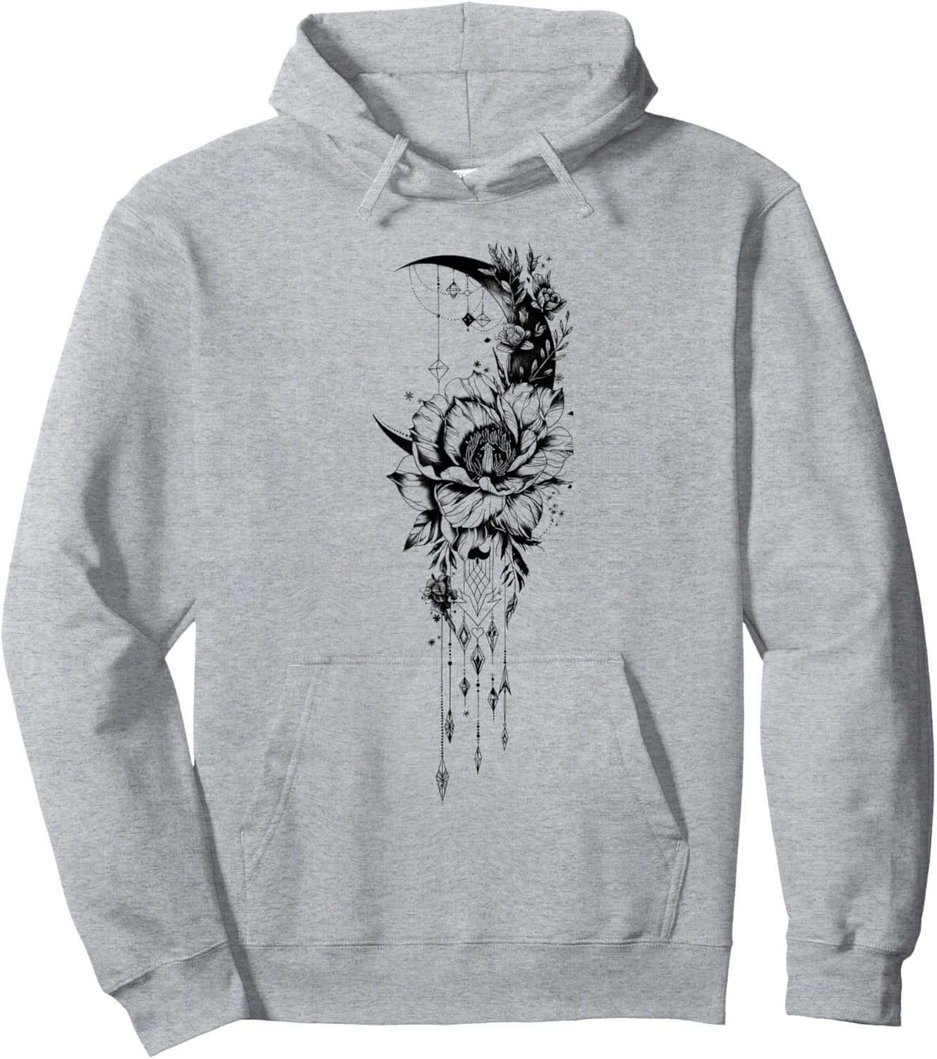 Celestial and Mystical Moon Goth Hoodie - Hoodie | Ash