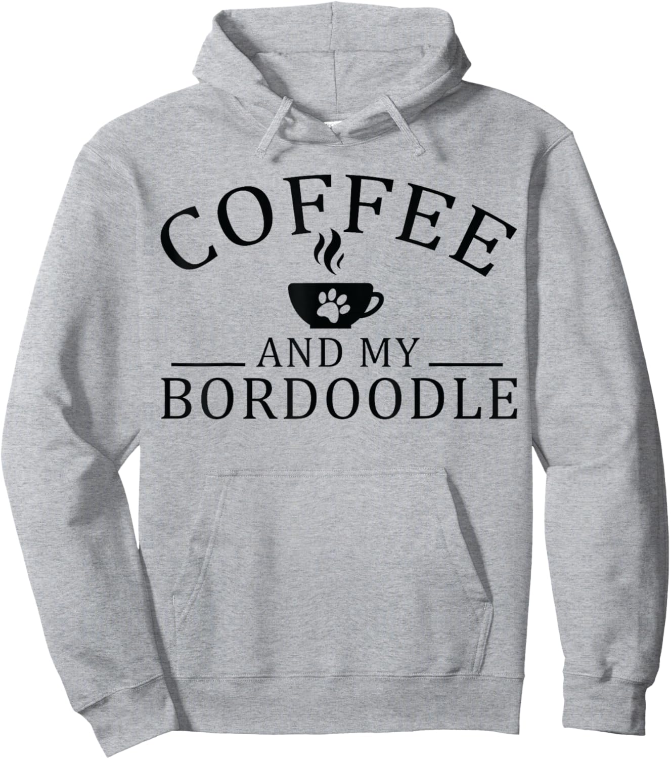 Bordoodle Dog And Coffee Women Hoodie - Hoodie | Ash