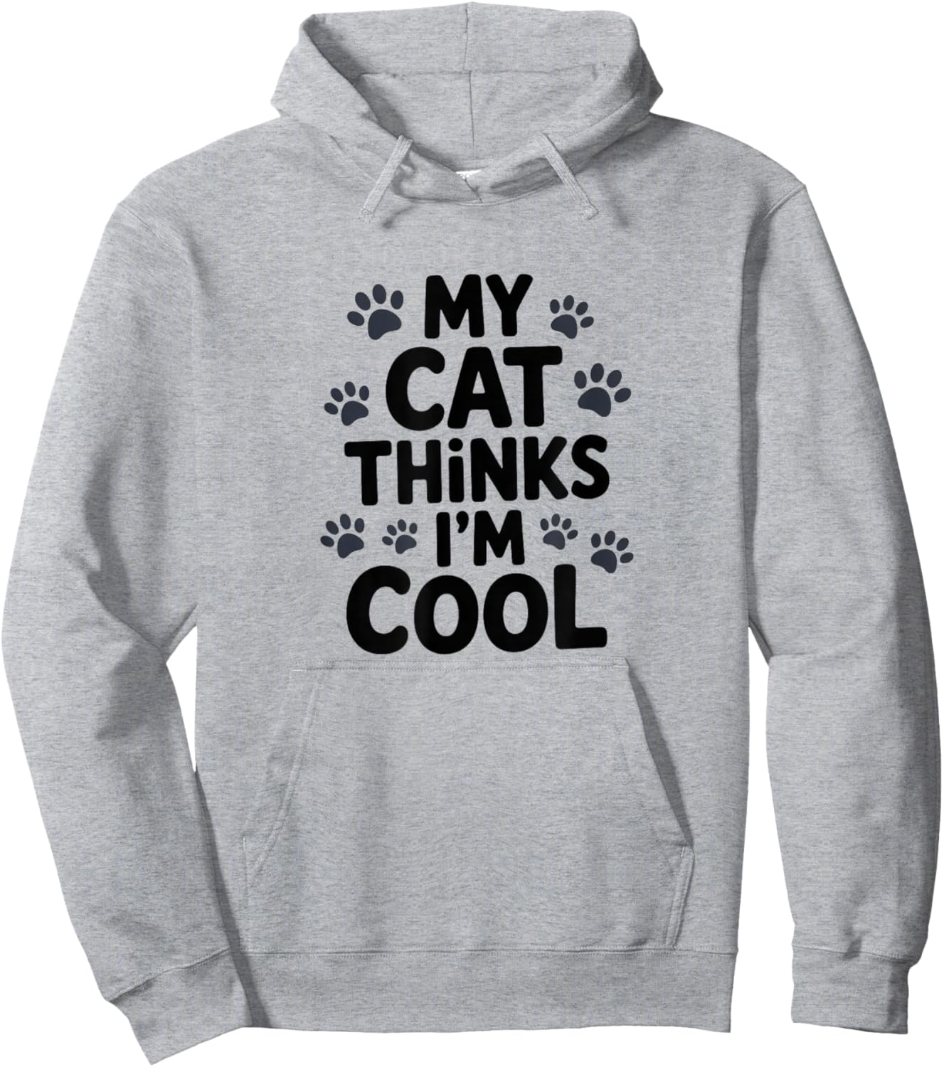 My Cat Thinks I'm Cool, Paw Prints Hoodie - Hoodie | Ash