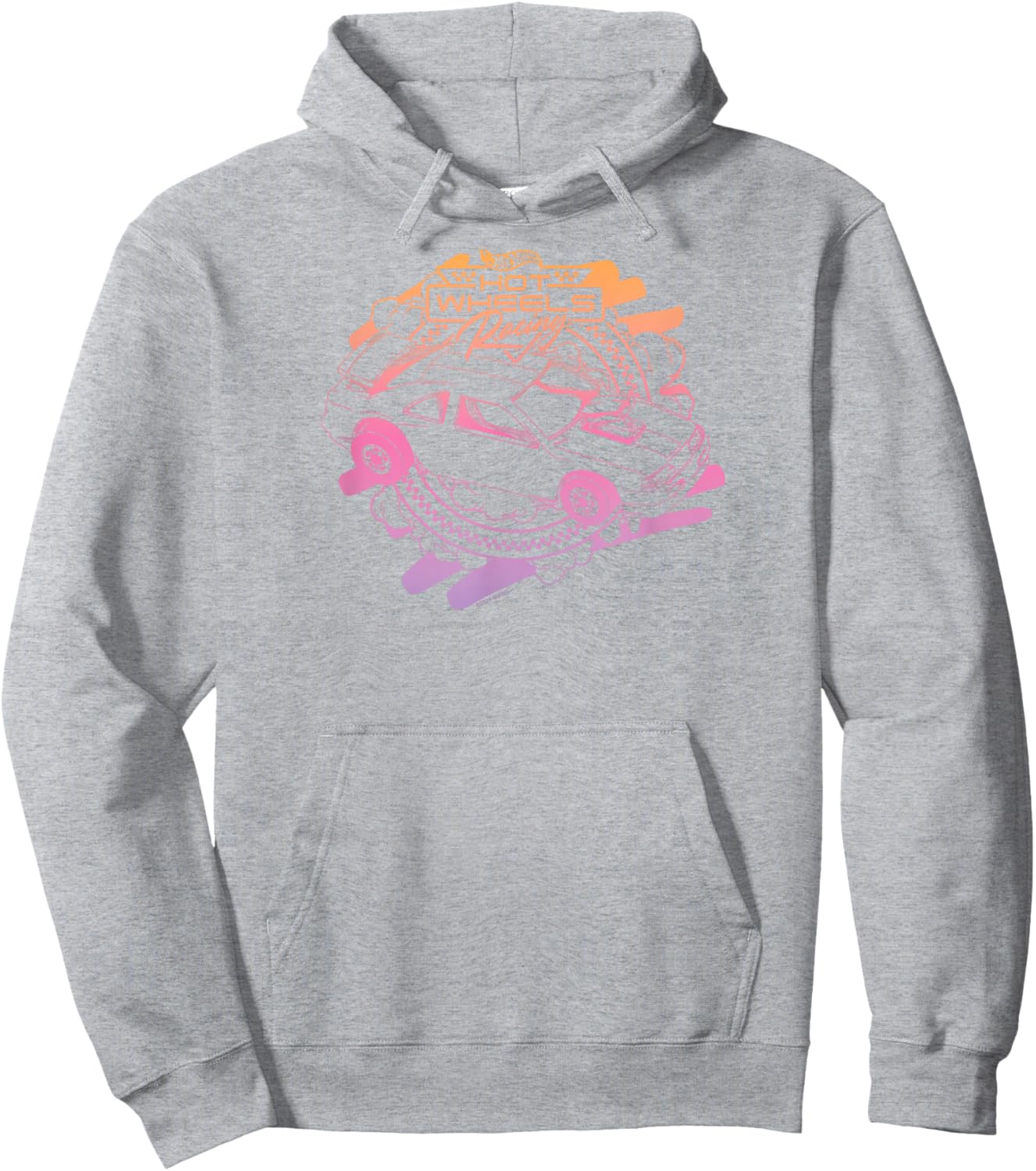 Hot Wheels - Racing Car Gradient Checked Circle Hoodie - Hoodie | Ash