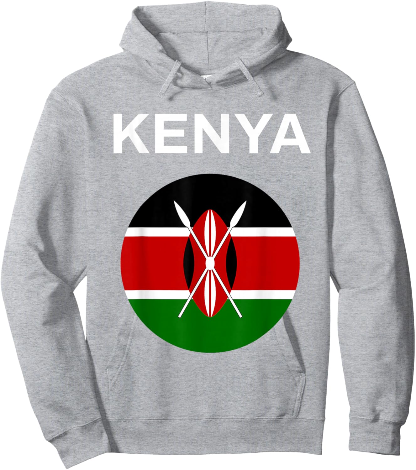 Kenya Flag Modern Hoodie - Hoodie | Ash