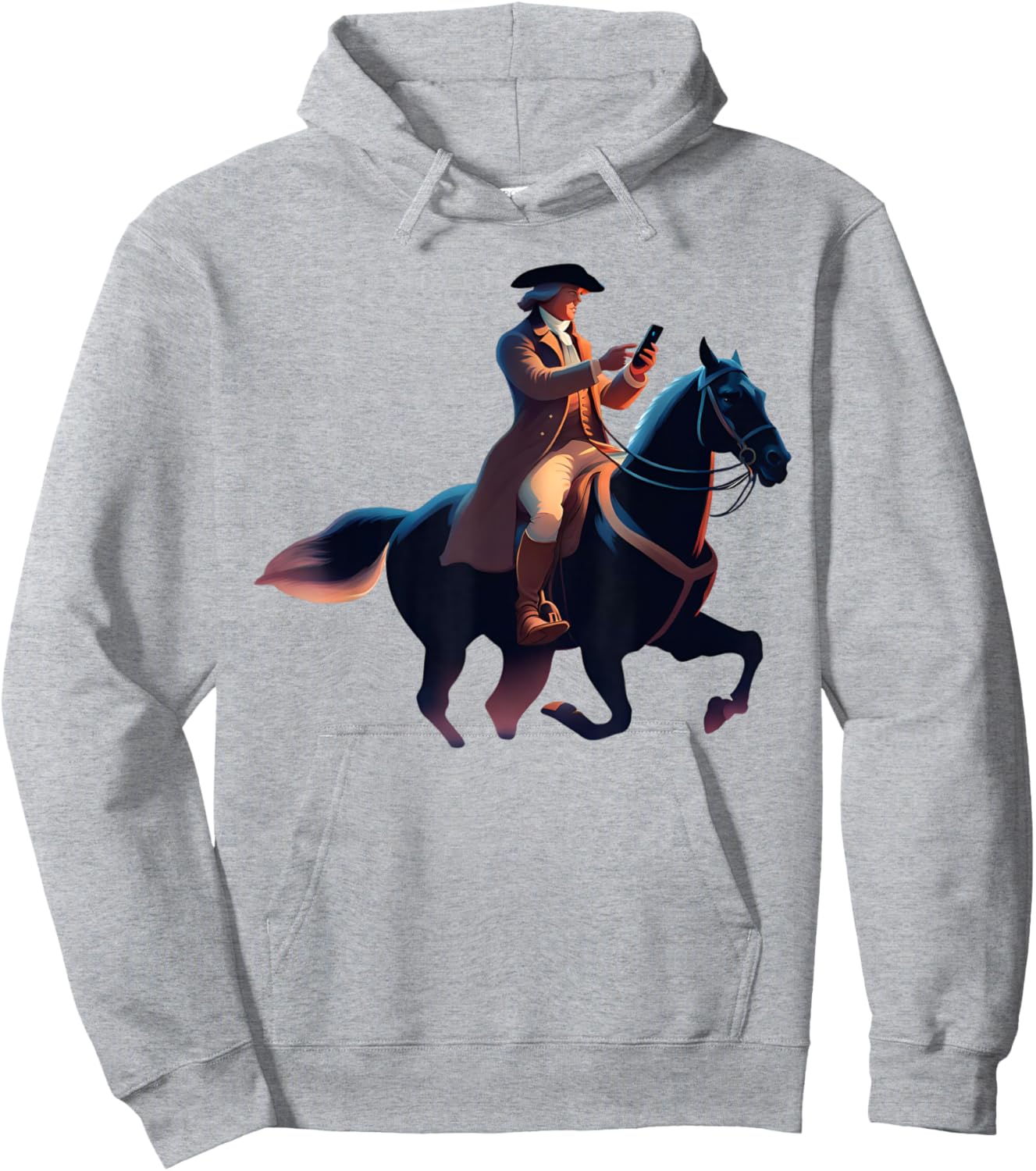 Paul Revere Texting On His Famous Ride Hoodie - Hoodie | Ash