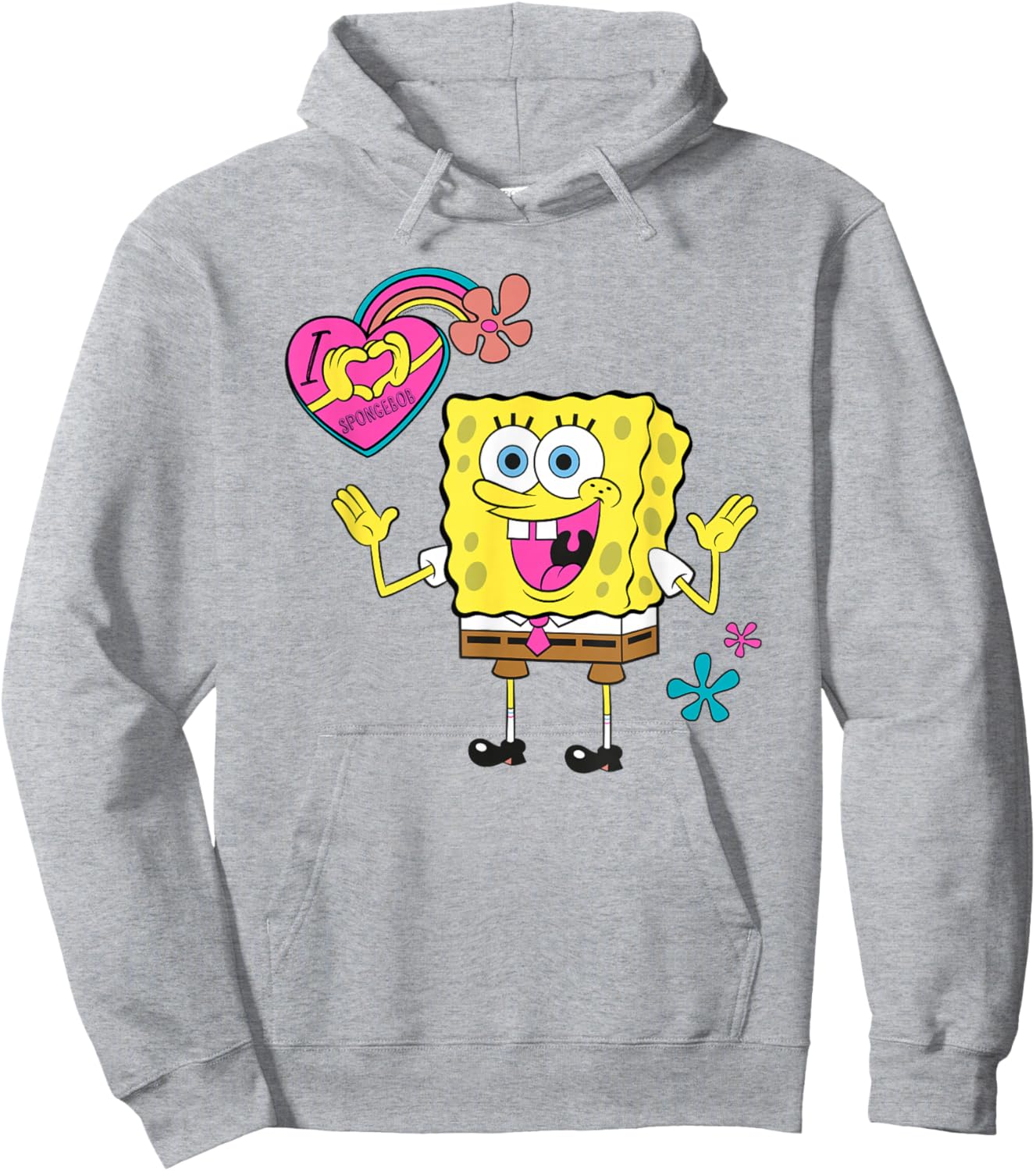 Spongebob Squarepants Heart Hands Pose Spring Hoodie - Hoodie | Ash