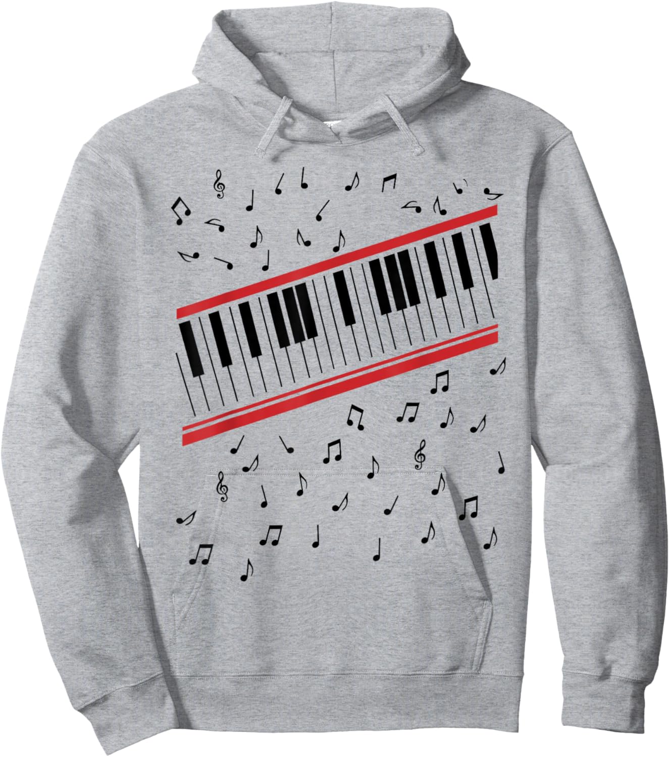 beat it Key Piano Graphic Music Retro Hoodie - Hoodie | Ash