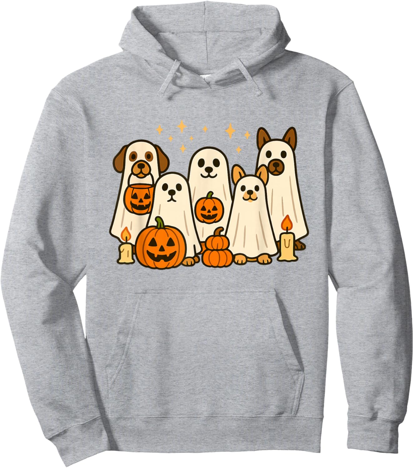 Cute Dog Ghost Funny Halloween Costume Hoodie - Hoodie | Ash