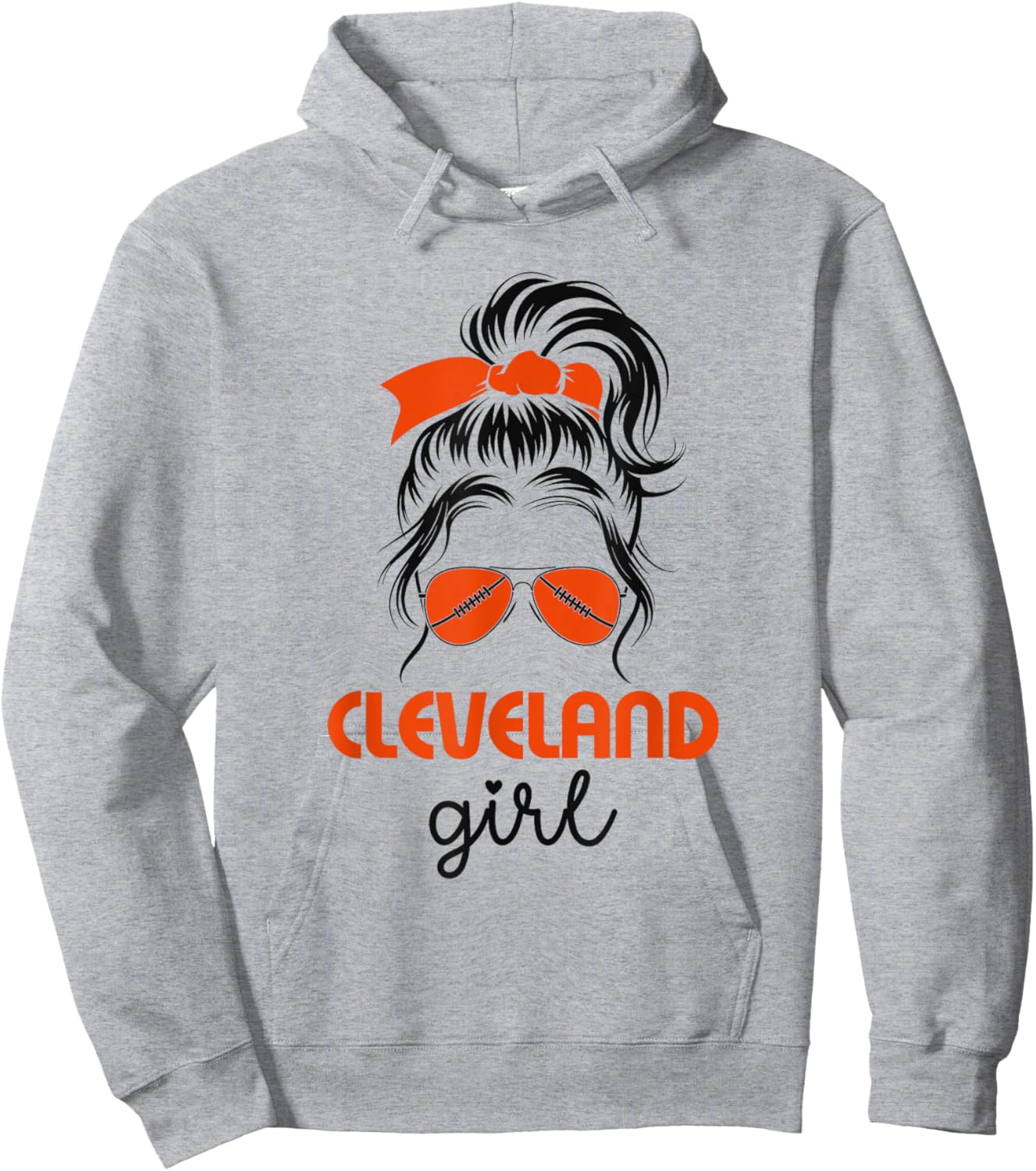 Cleveland Girl Messy Bun - Love Cleveland Ohio Hoodie - Hoodie | Ash