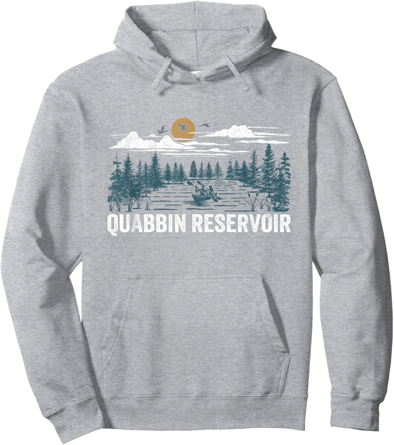 Quabbin Reservoir Massachusetts Hoodie - Hoodie | Ash