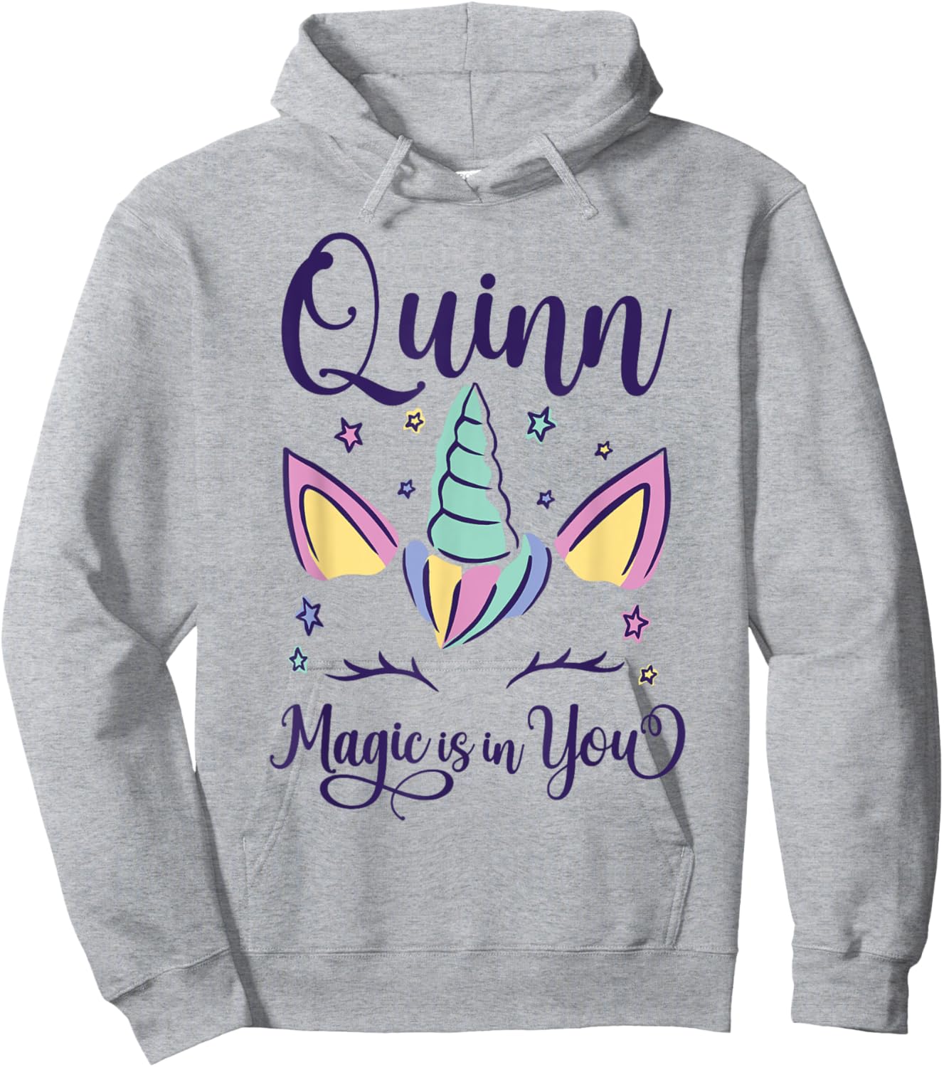 First Name Quinn Personalized I Love Quinn Hoodie - Hoodie | Ash