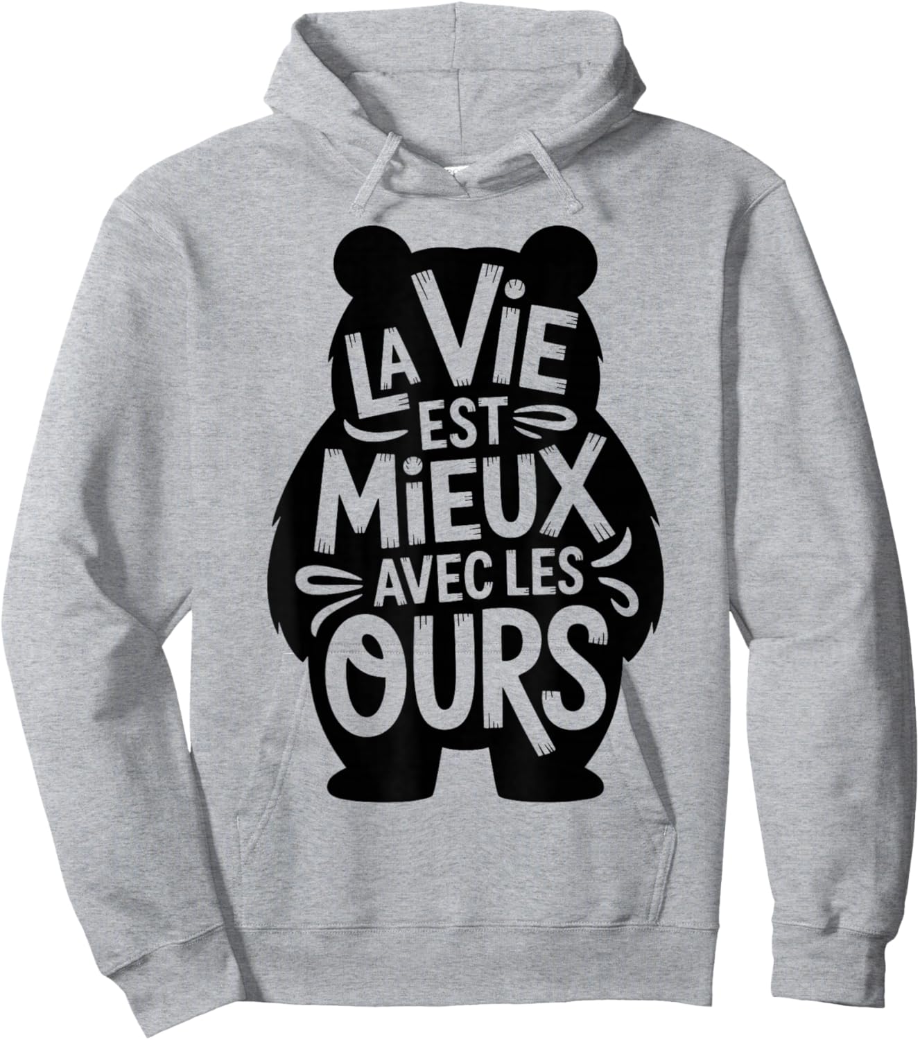 Shirt Bear Boy Girl Child Quote Life with Bear Hoodie - Hoodie | Ash