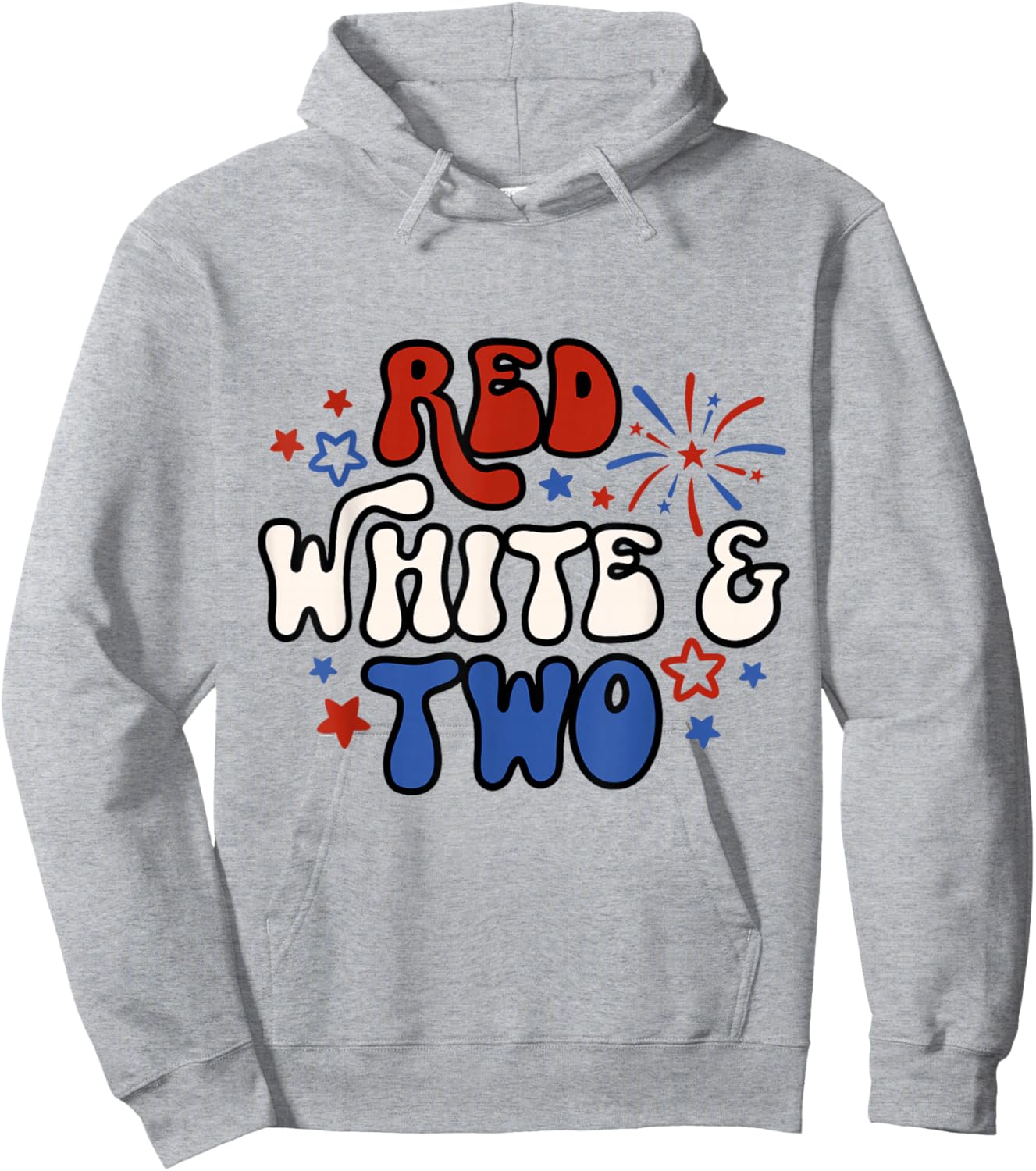 Kids Red White & Two 2nd Birthday 4th Of July Hoodie - Hoodie | Ash
