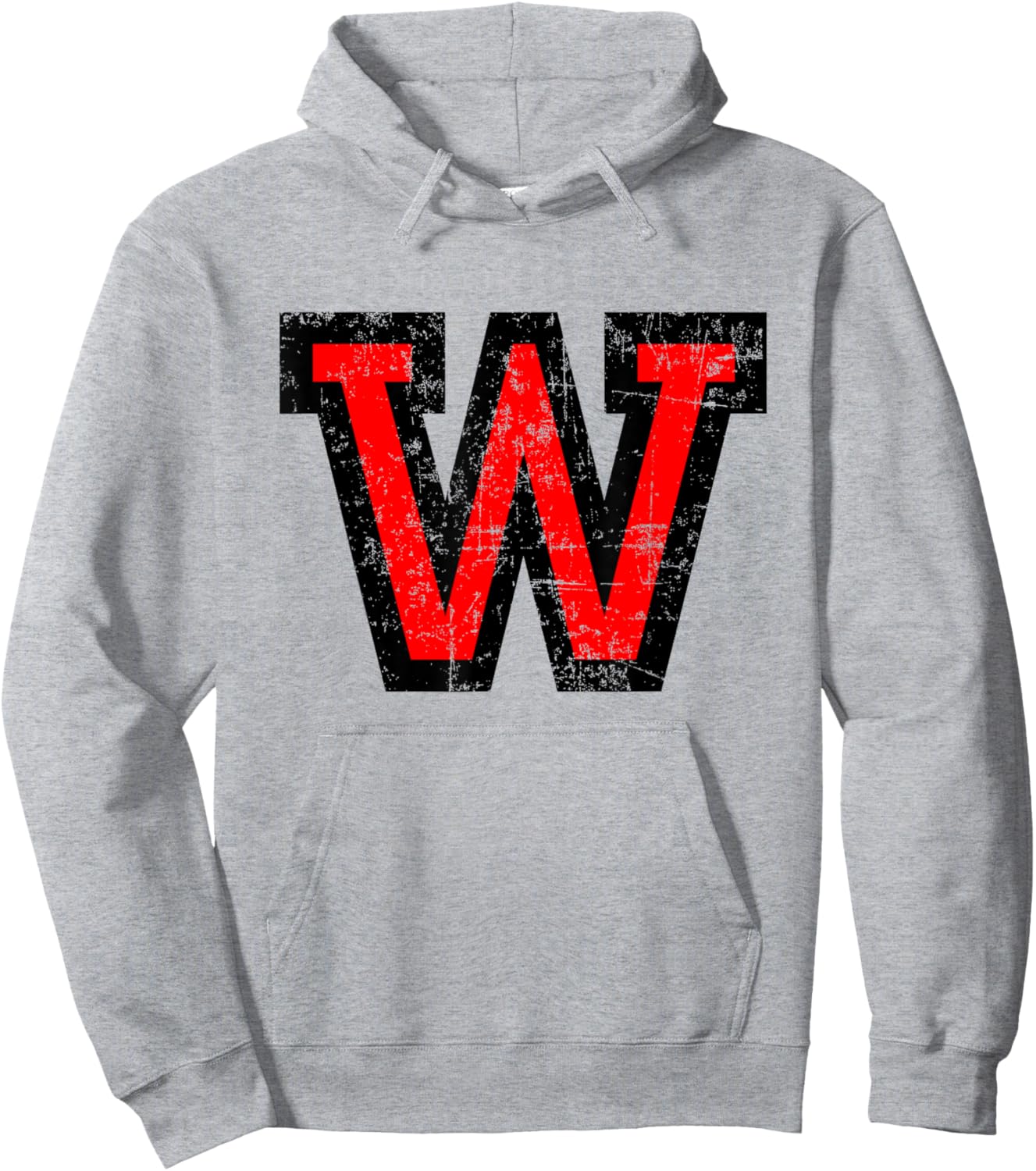 Letter W (Vintage Black-Red) Hoodie - Hoodie | Ash