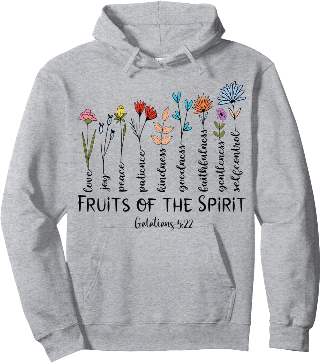Faith Cross Christ Religious Inspirational Apparel Fruit of The Spirit Christian Faithful Bible Verse Jesus - Grey, Small, Women's Classic Fit, Short Sleeve Hoodie - Hoodie | Ash