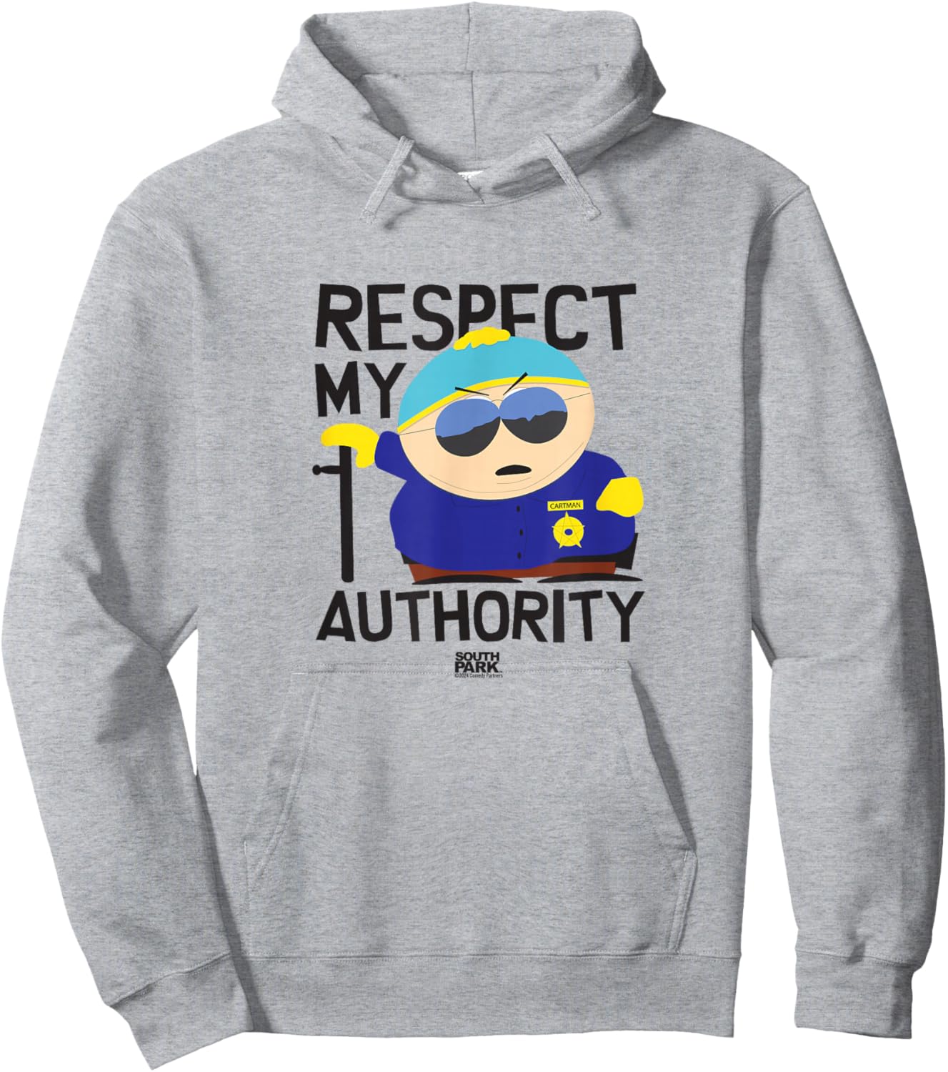 South Park Cartman Respect My Authority Hoodie - Hoodie | Ash