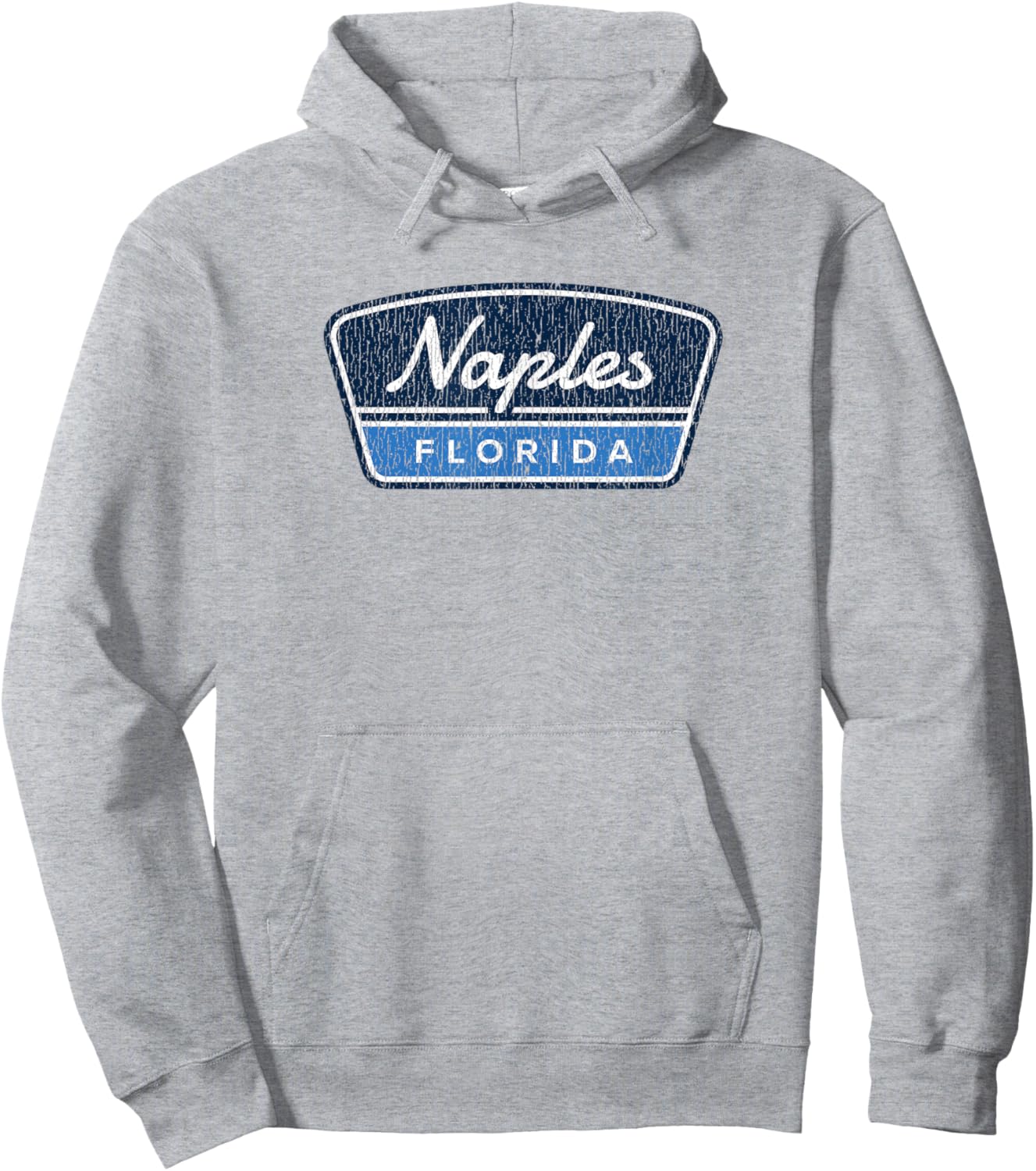 Naples Florida Retro Vintage Souvenir Badge Hoodie - Hoodie | Ash